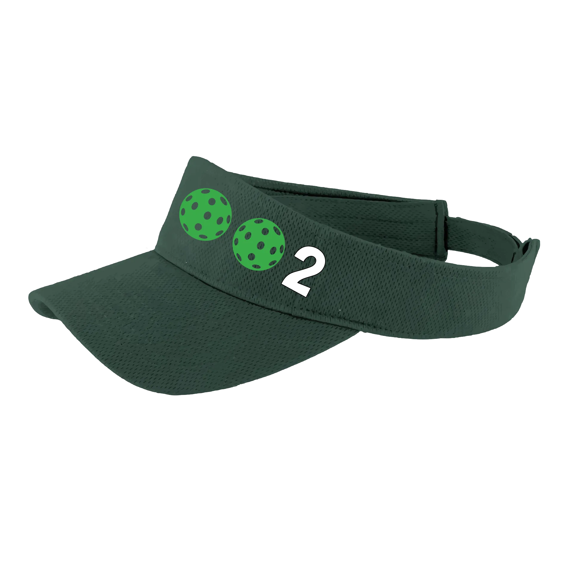 002 With Pickleballs (Customizable) | Pickleball Visors | Moisture Wicking 100% Polyester