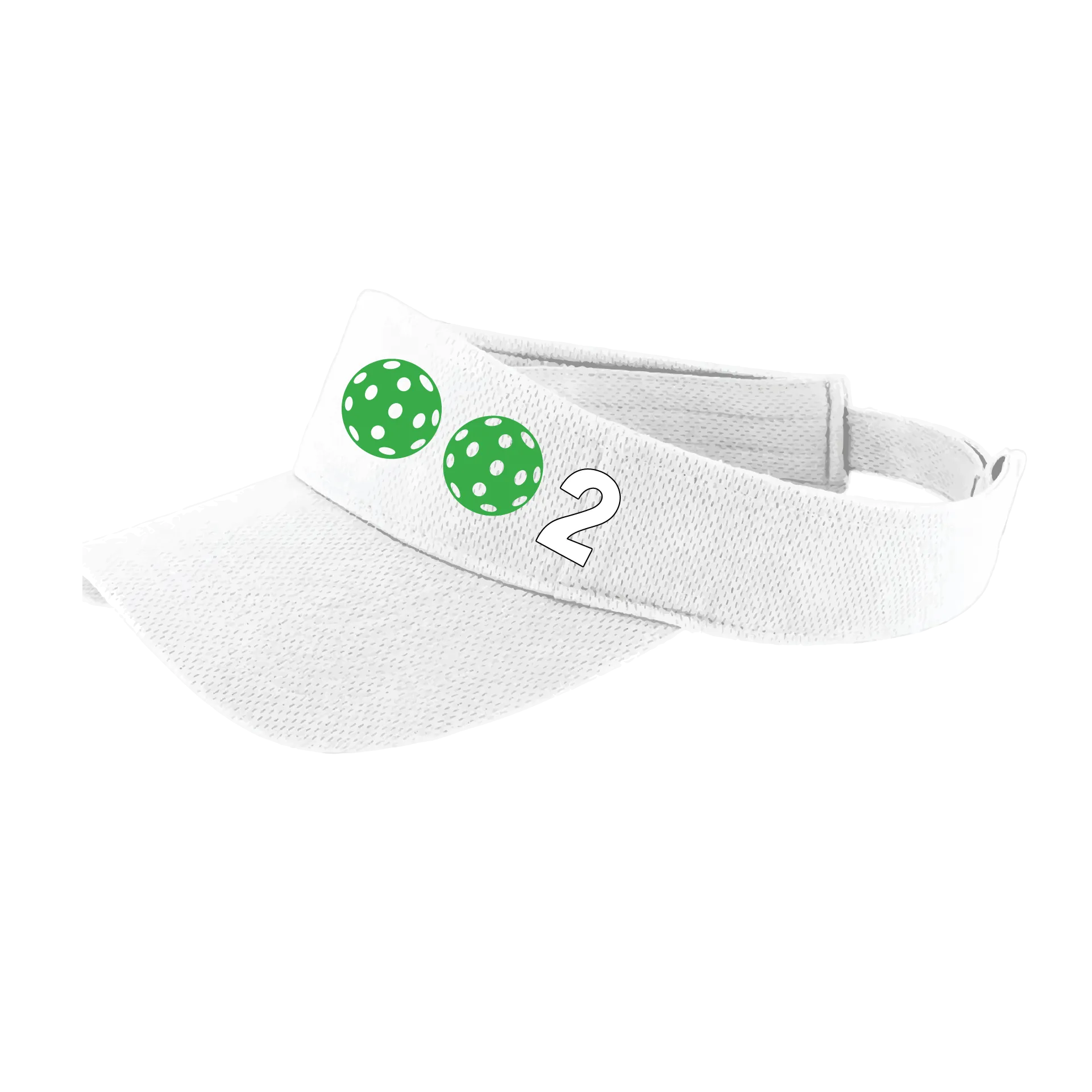 002 With Pickleballs (Customizable) | Pickleball Visors | Moisture Wicking 100% Polyester