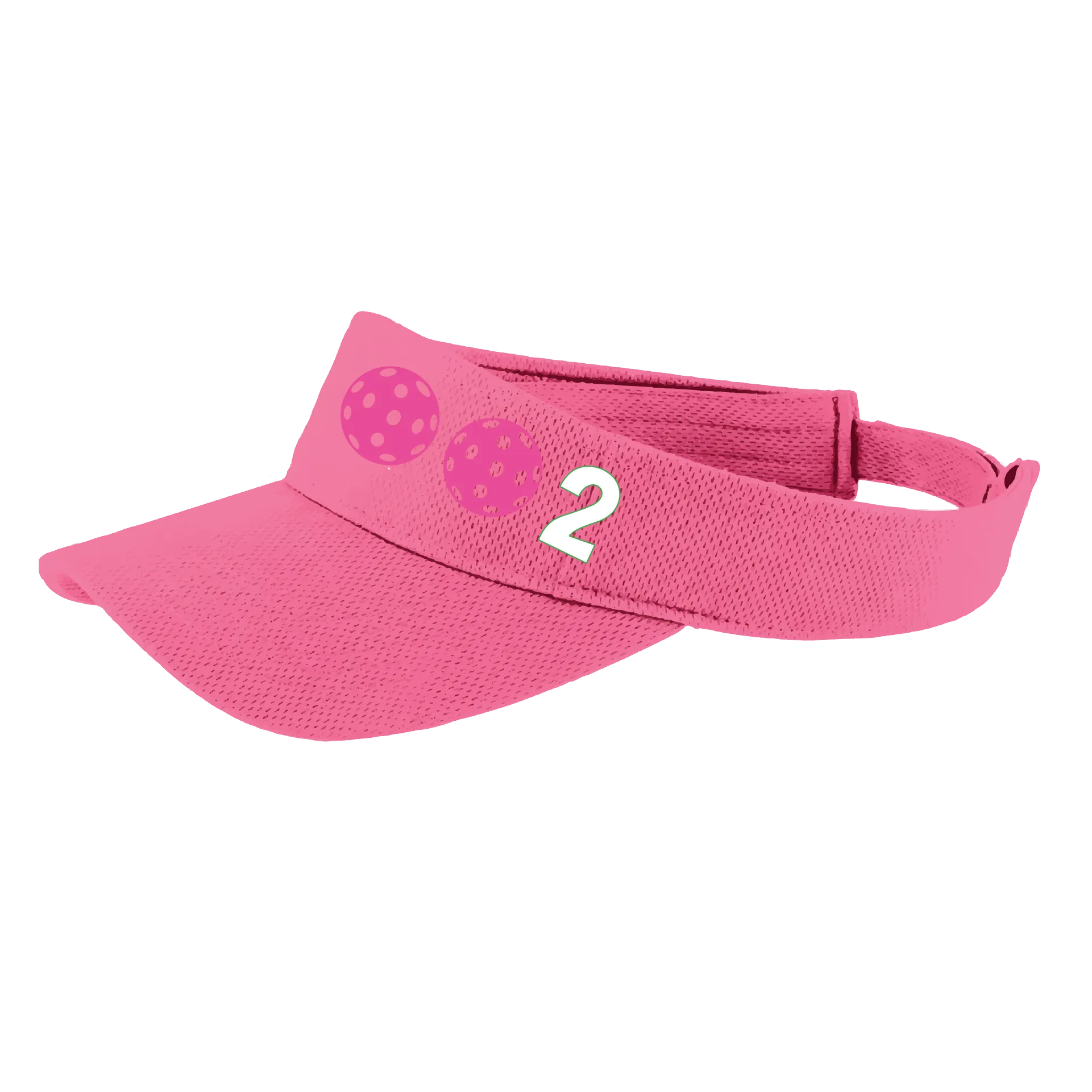 002 With Pickleballs (Customizable) | Pickleball Visors | Moisture Wicking 100% Polyester