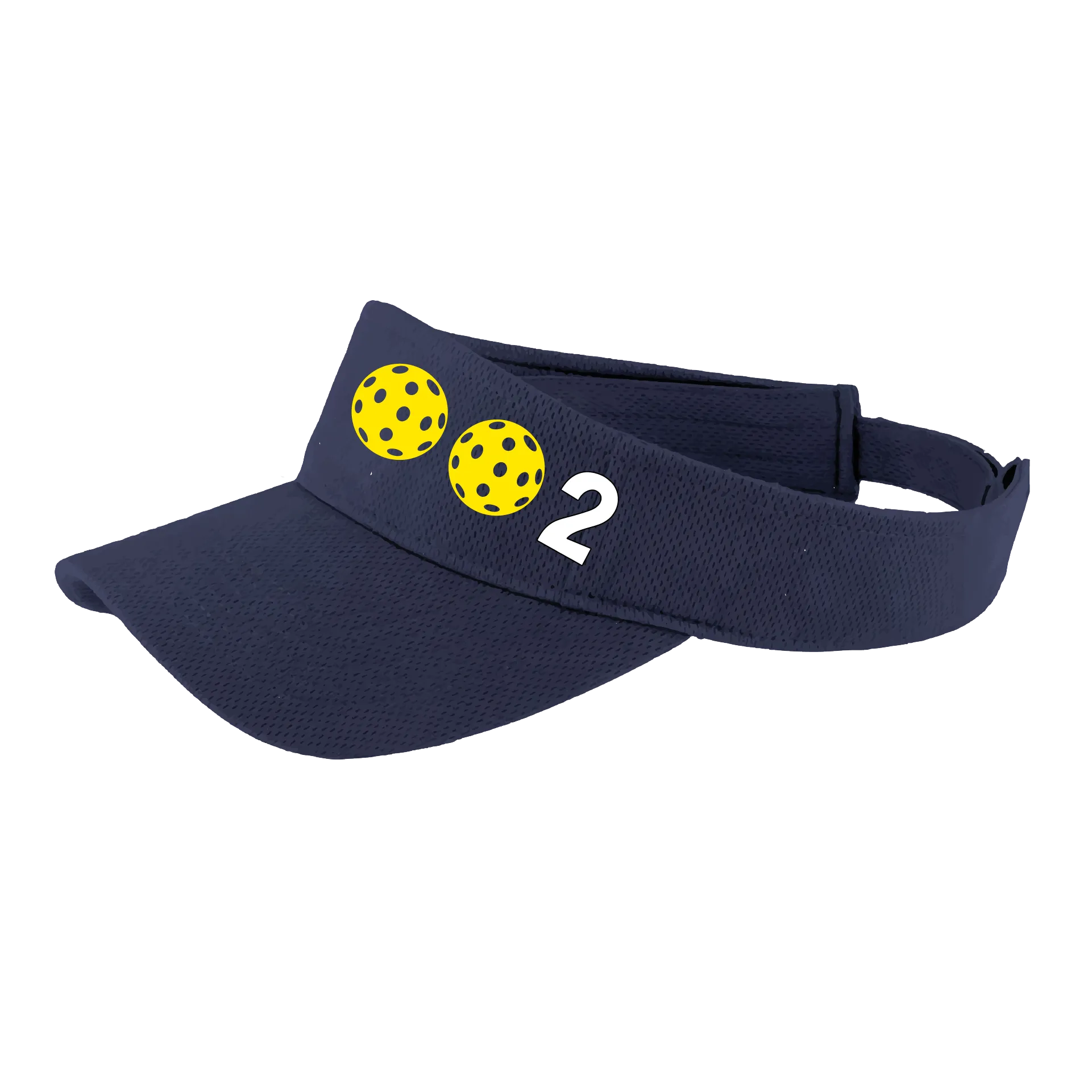 002 With Pickleballs (Customizable) | Pickleball Visors | Moisture Wicking 100% Polyester