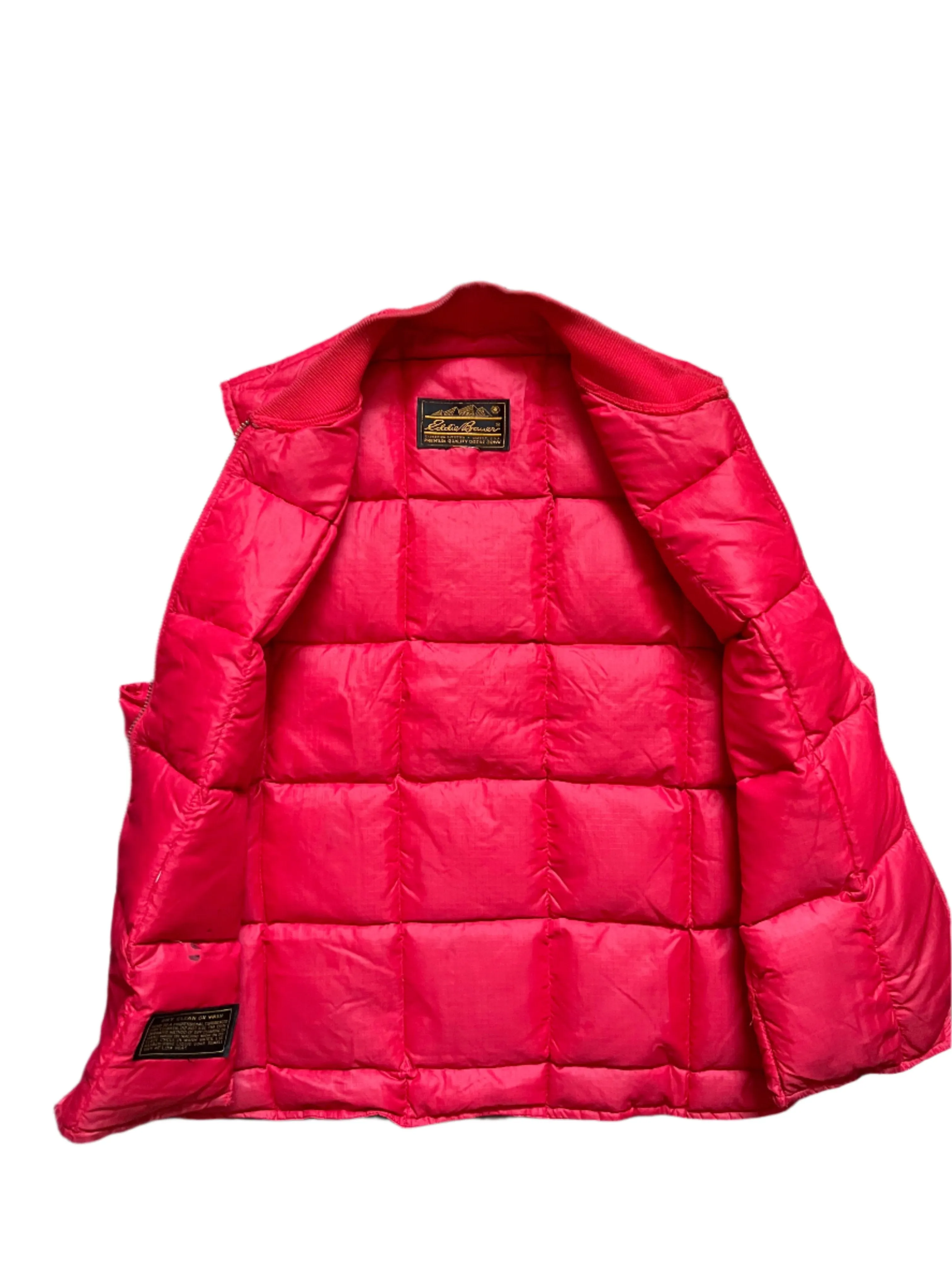 1970s Eddie Bauer Quilted Down Red Vest