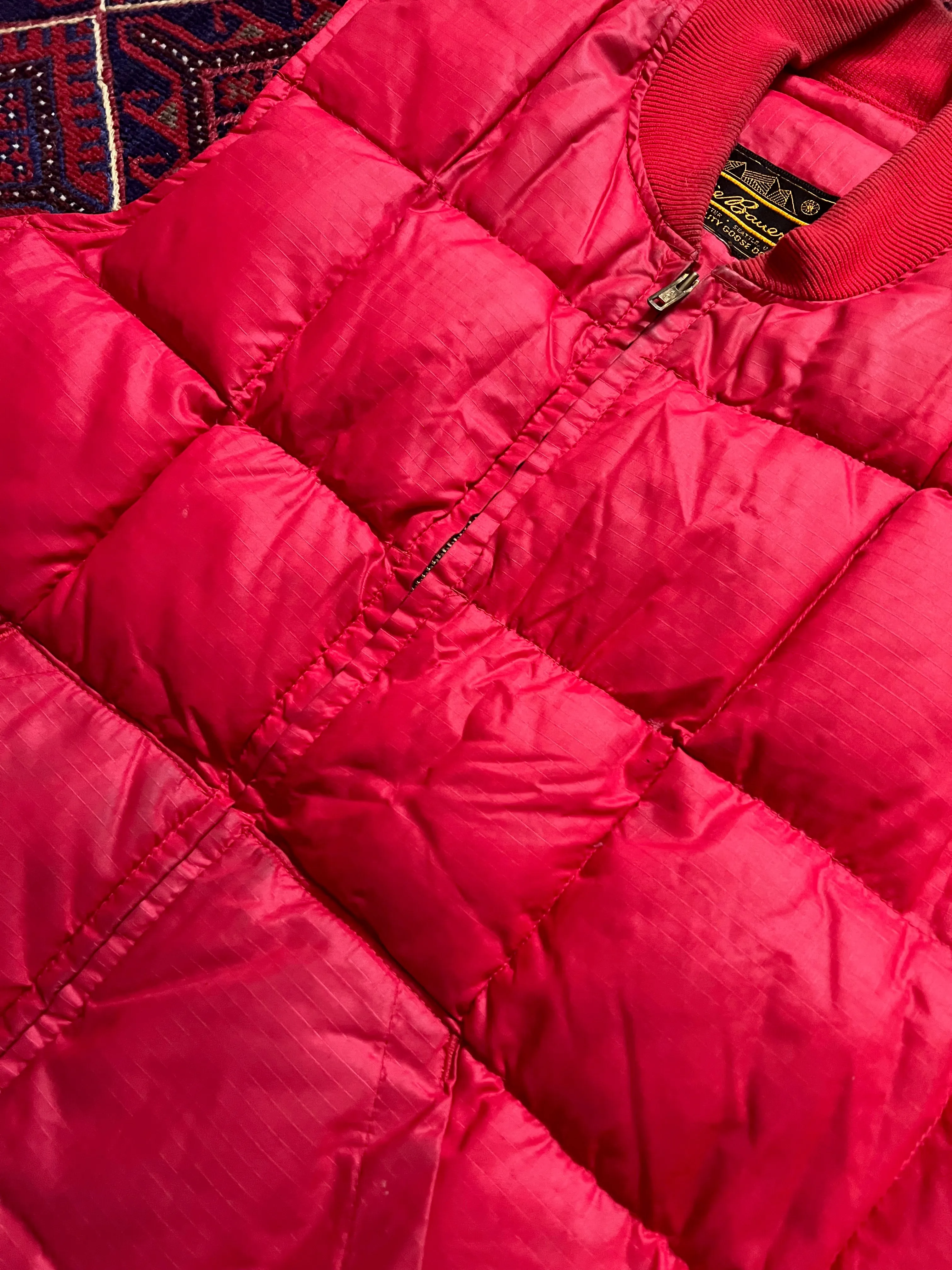 1970s Eddie Bauer Quilted Down Red Vest