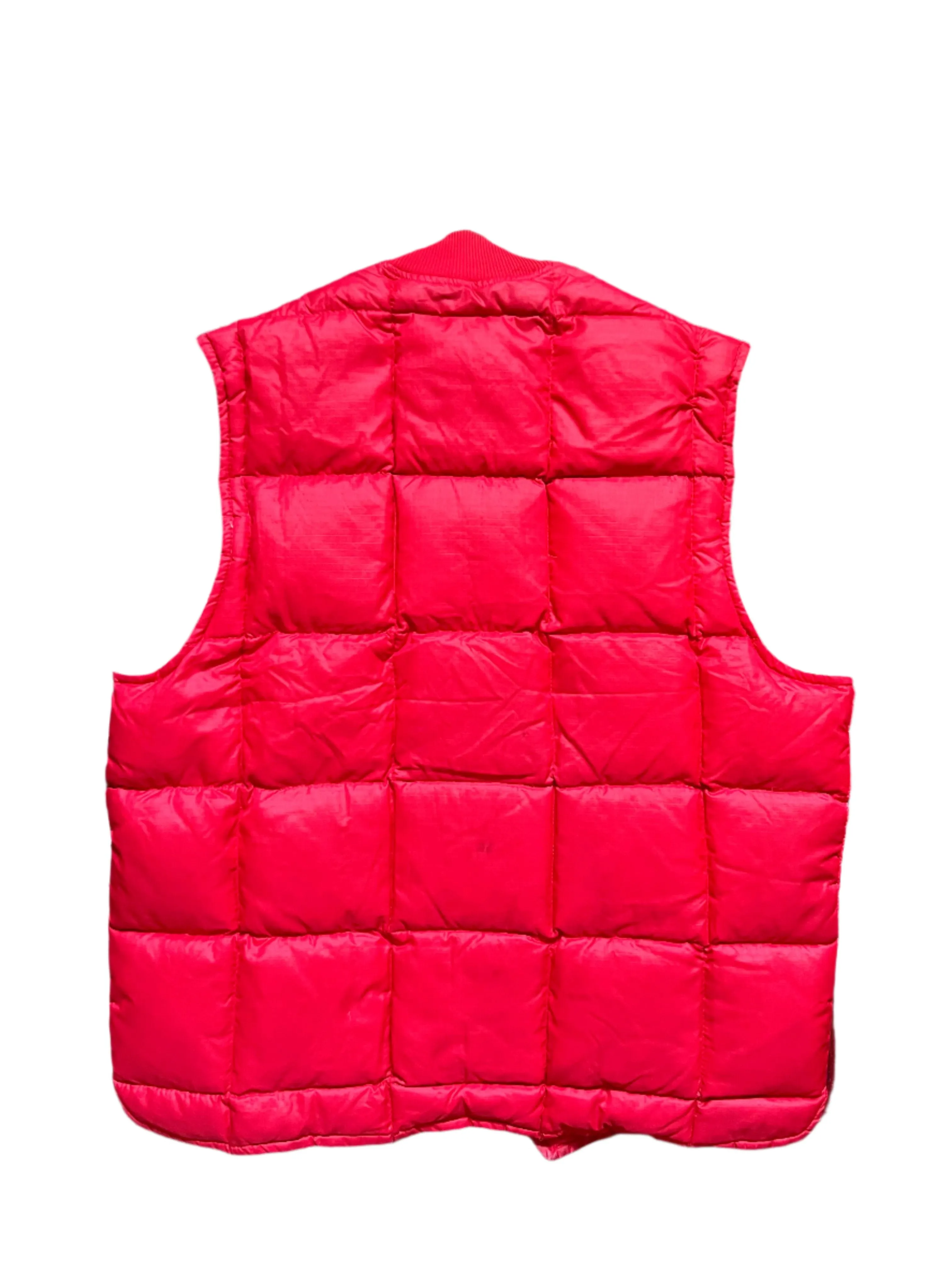 1970s Eddie Bauer Quilted Down Red Vest