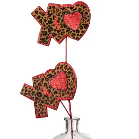 27" XOXO Heart Spray: Cheetah