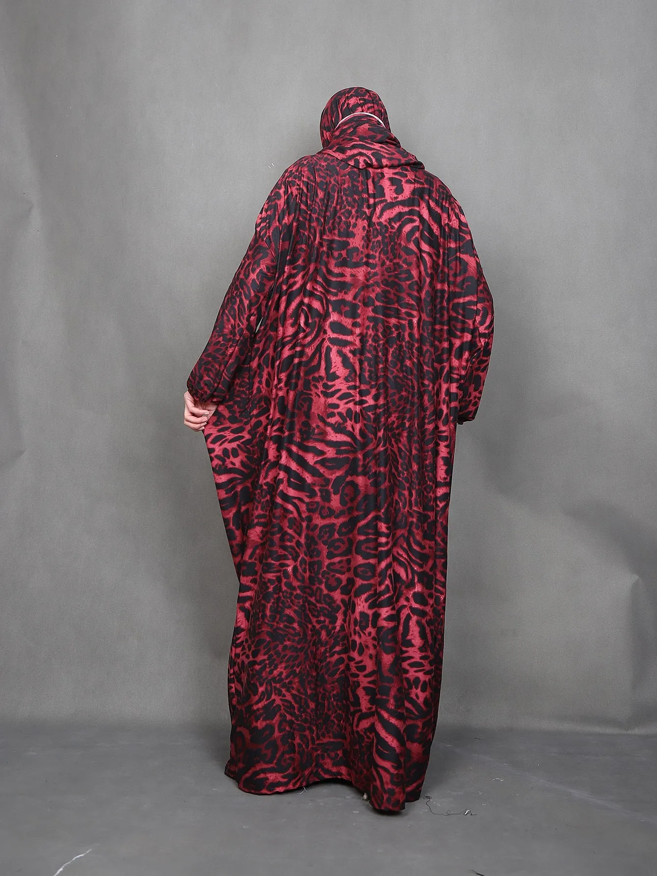 42  Cross-border Middle Eastern Muslim leopard flower worship dress African print robe abaya  Dresses/gowns  prayer set