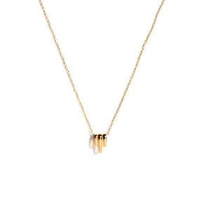 9 Carat Gold 3 Bar Pendant Necklace, Gold