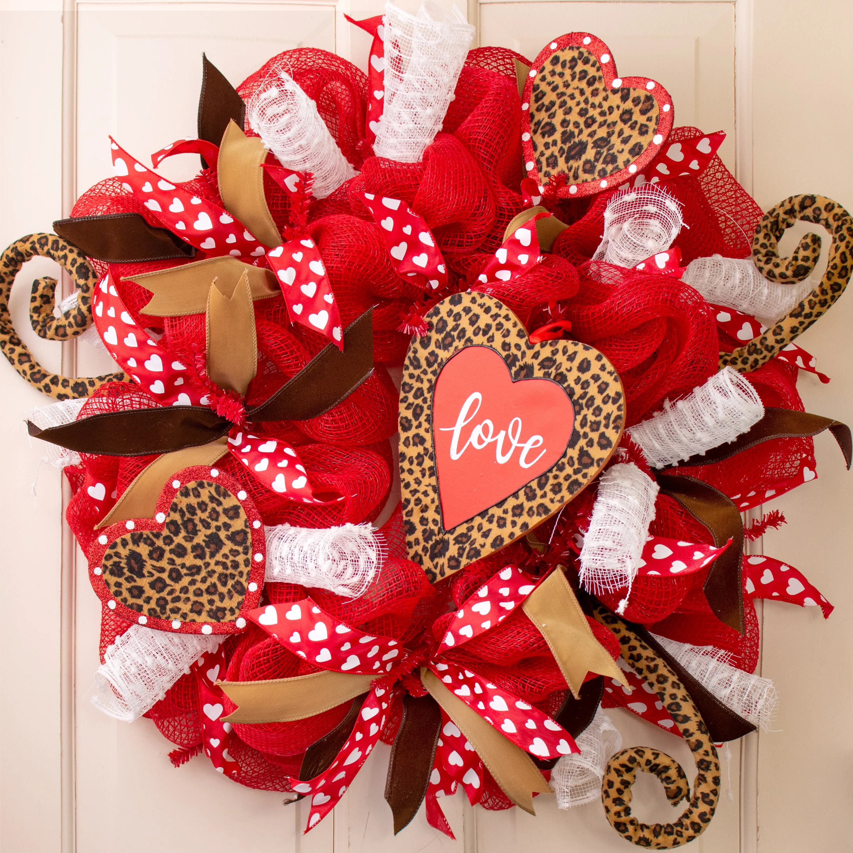 9" Love Heart Ornament: Cheetah