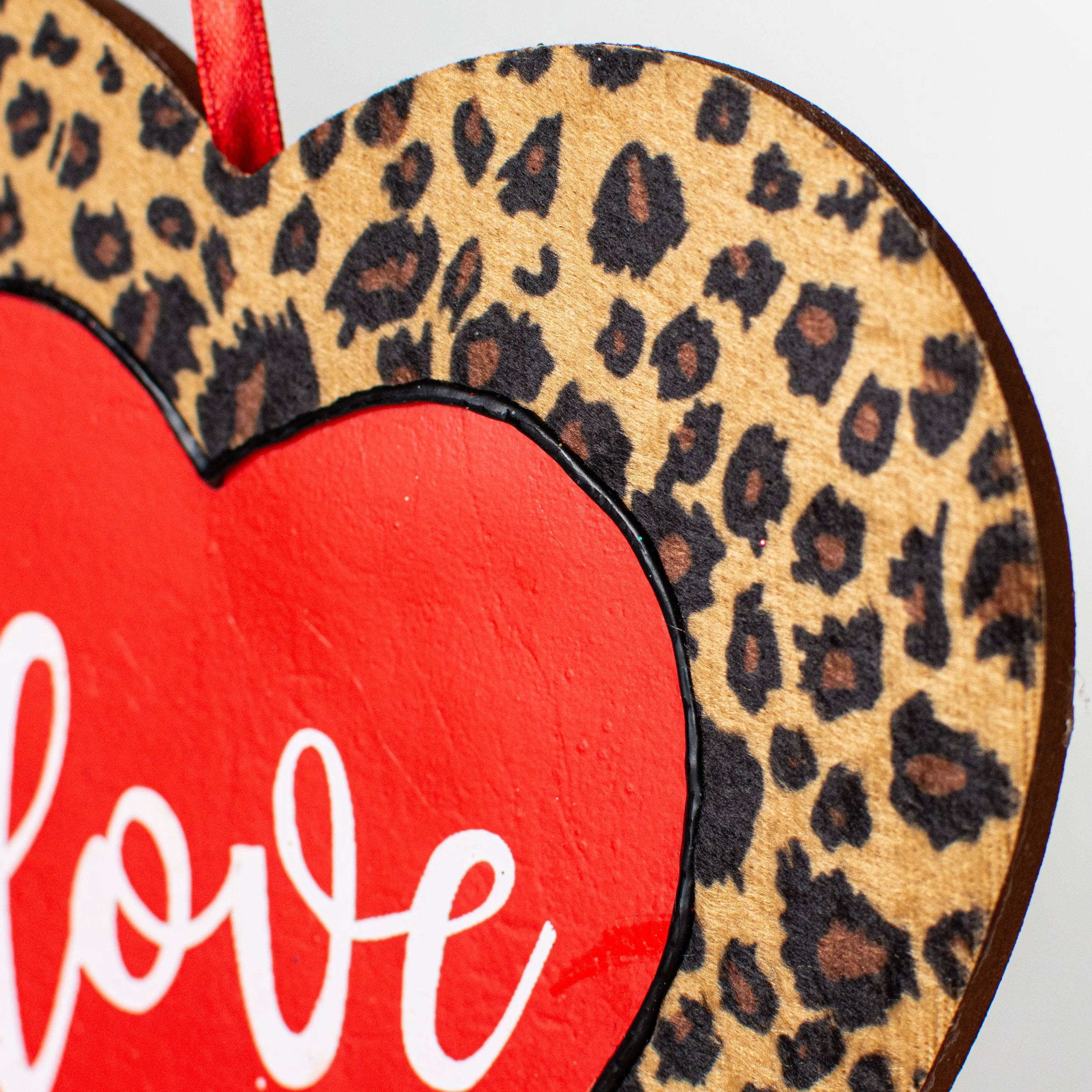 9" Love Heart Ornament: Cheetah