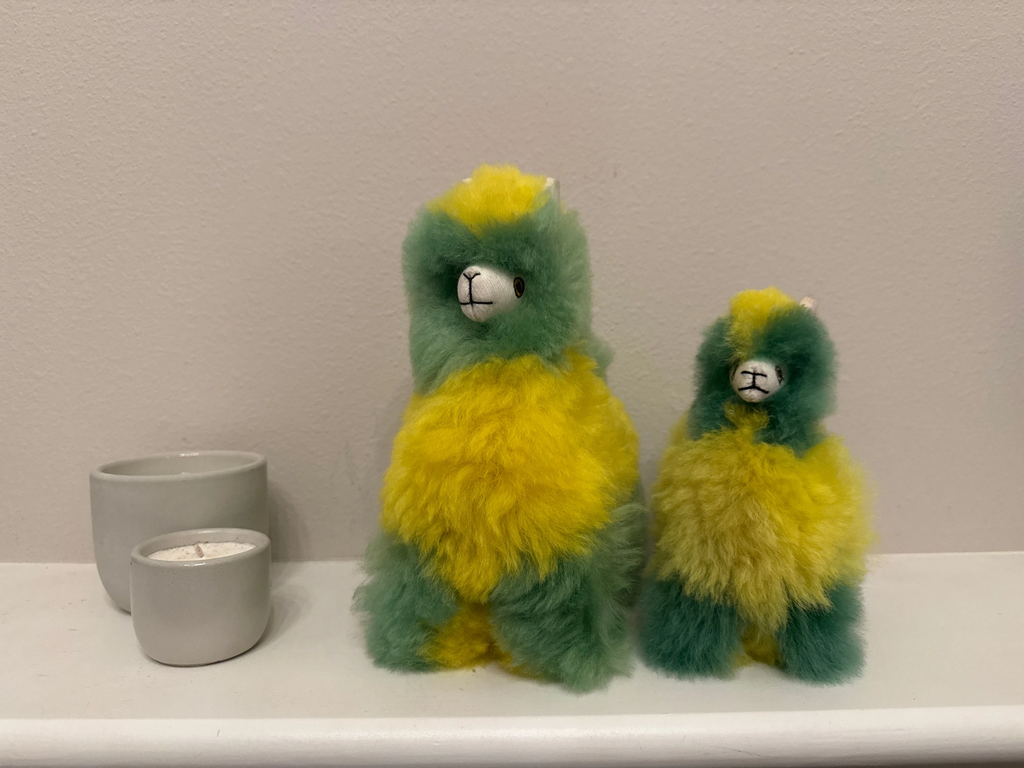 Alpaca Fur Stuffie - Green & Yellow