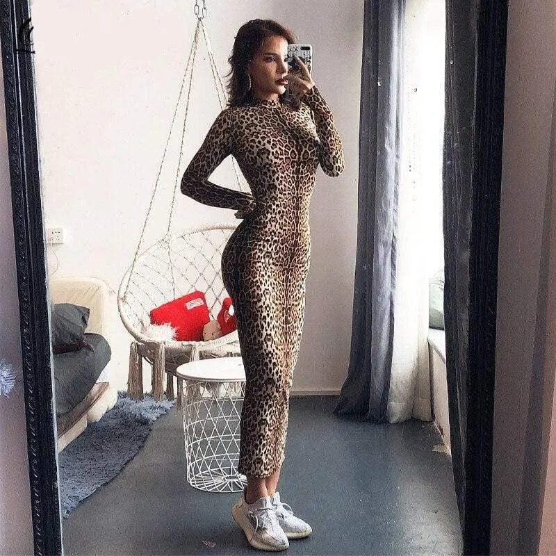 Autumn Leopard Animal print sexy plus size office clothes