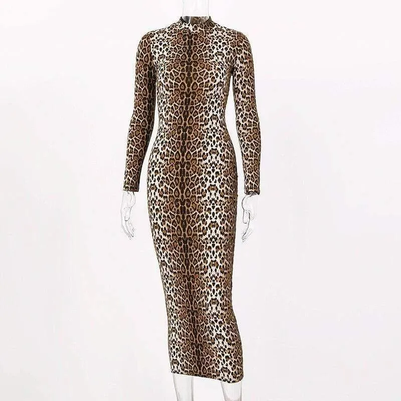 Autumn Leopard Animal print sexy plus size office clothes