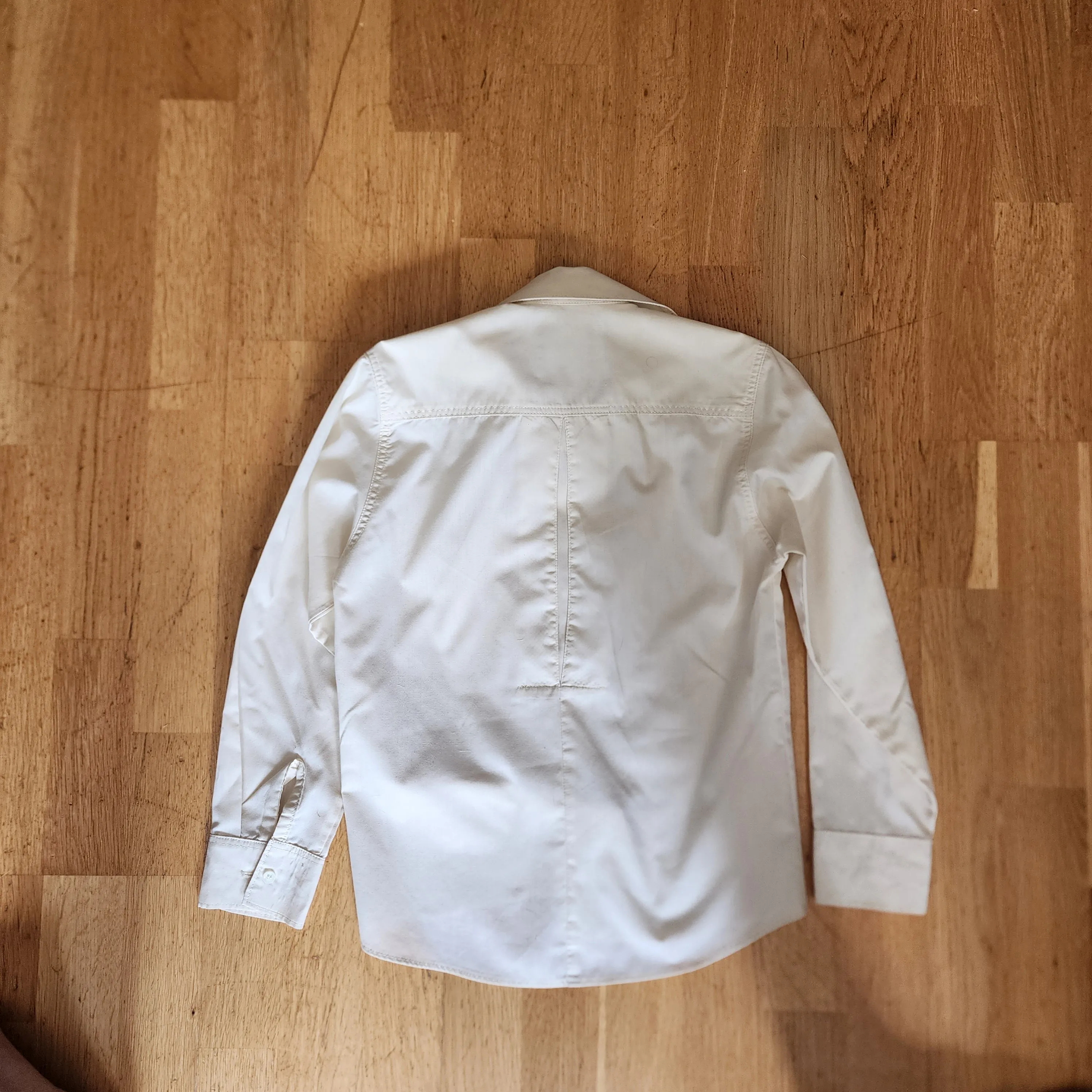 Beige / cream long sleeve show shirt, girls age 8