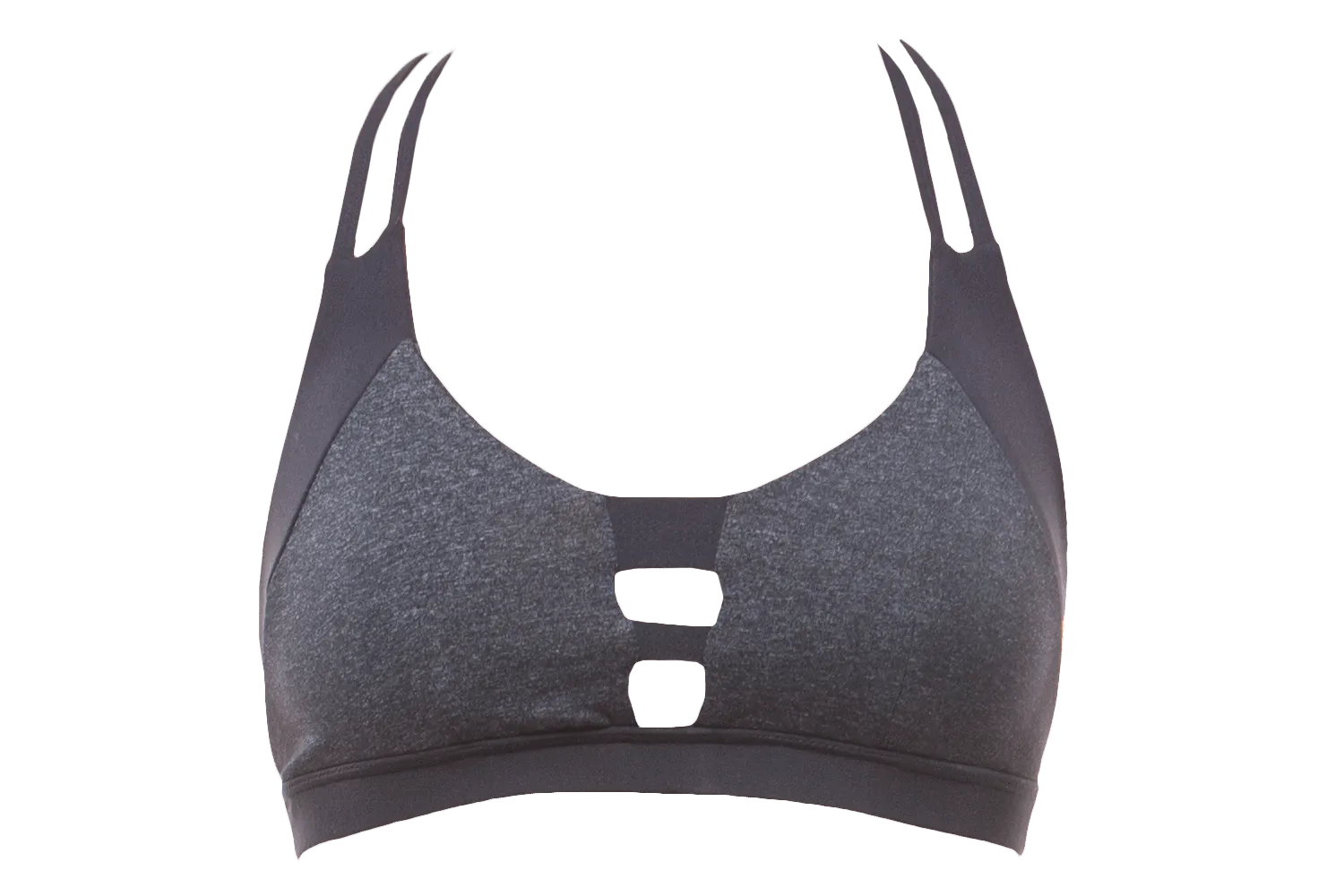 Black   Charcoal | Strappy Sports Bra