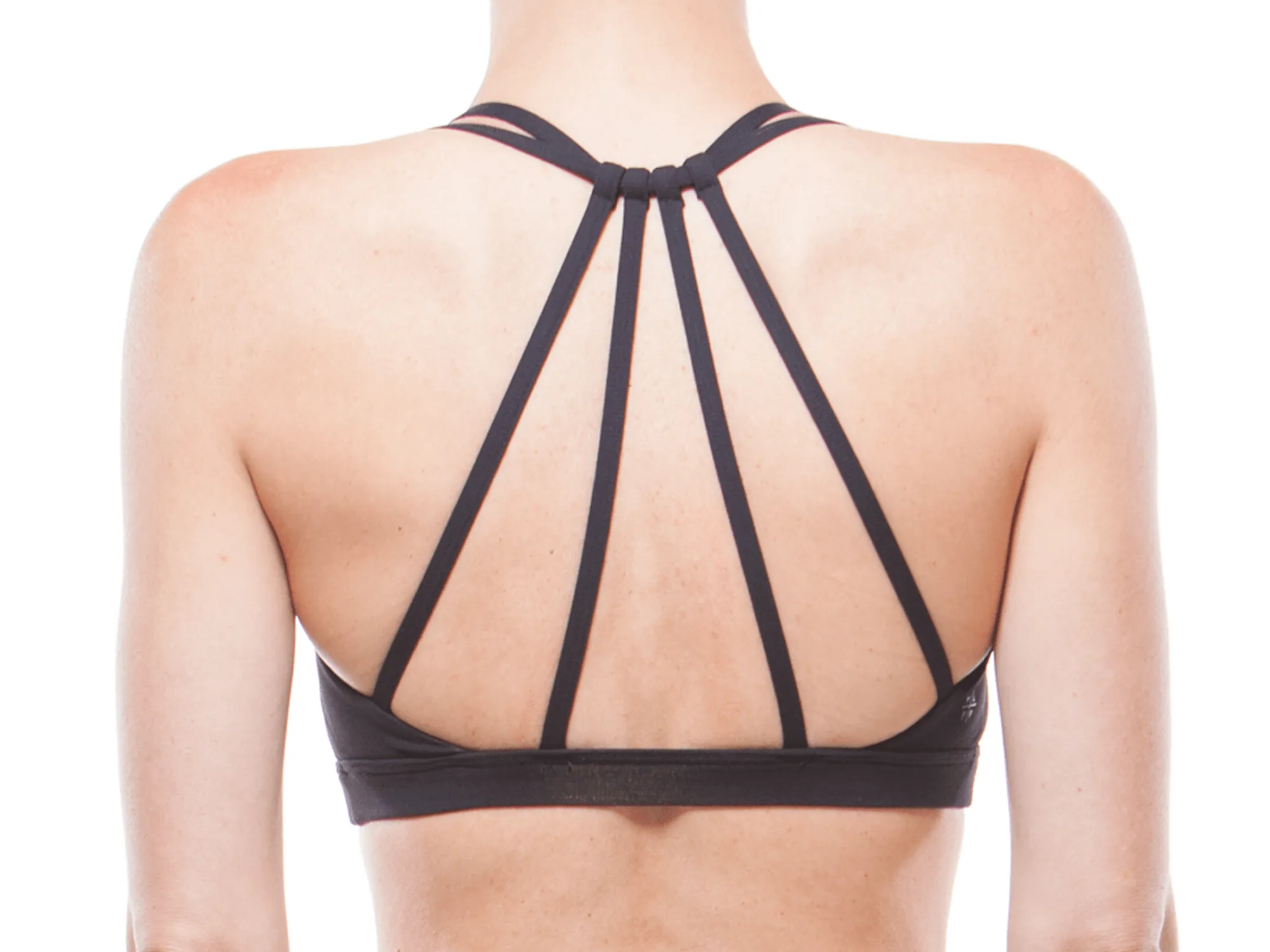 Black   Charcoal | Strappy Sports Bra