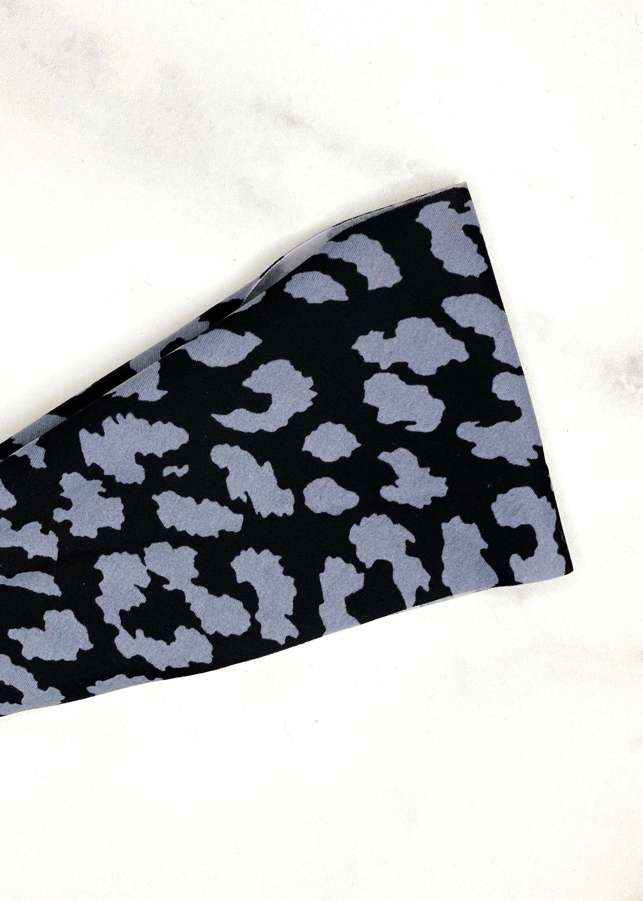 Black   Gray Leopard Yoga Headband