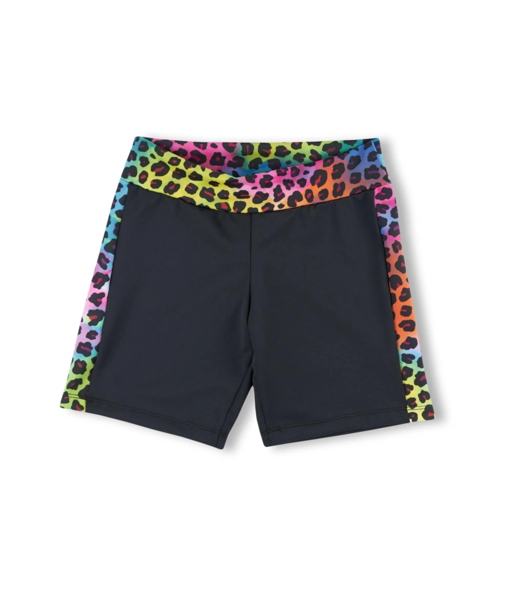 Black Rainbow Leopard Bikeshort