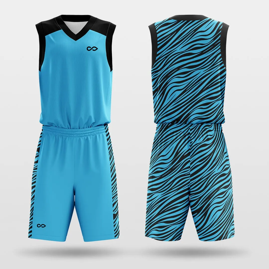 Blue Leopard - Custom Sublimated Basketball Jersey Set