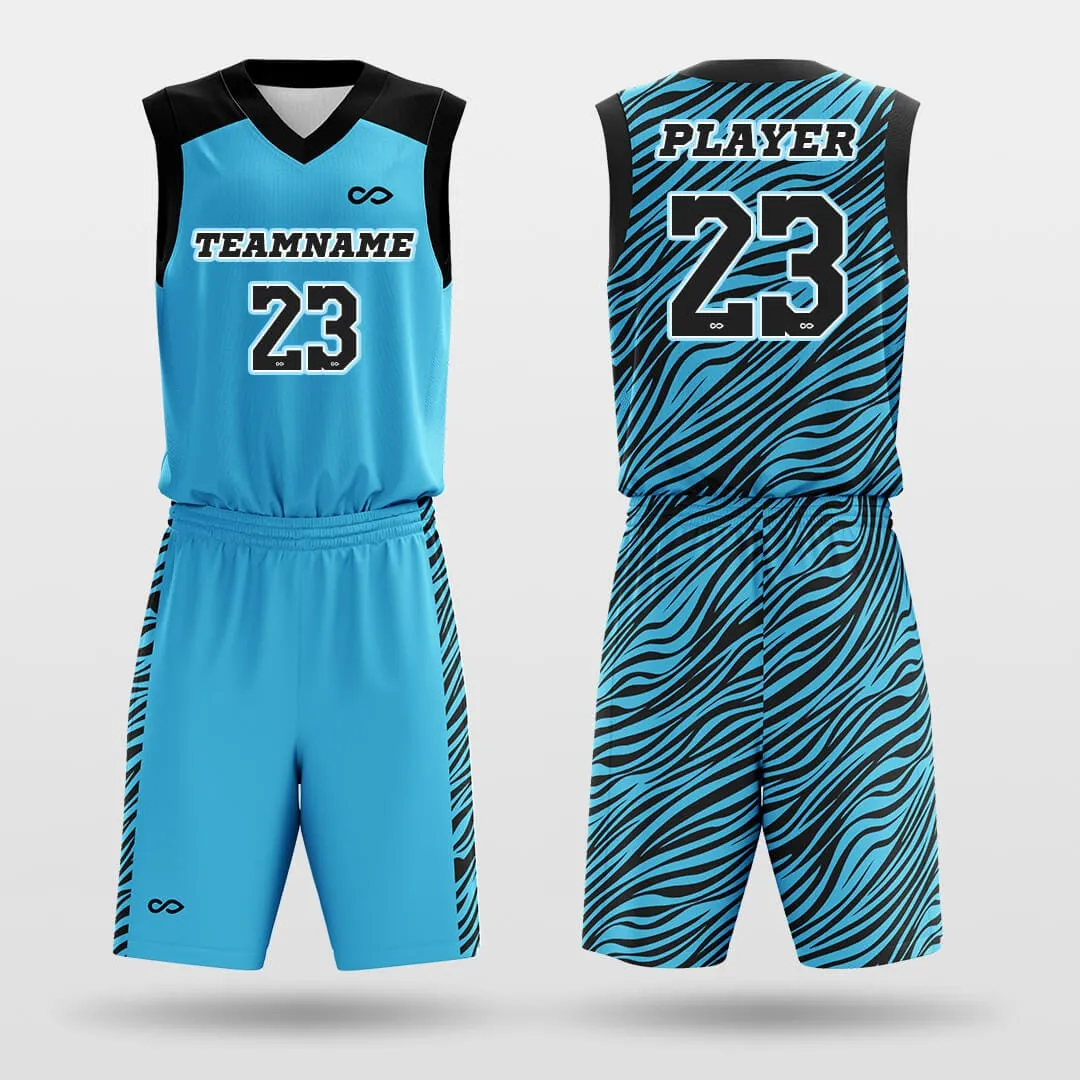 Blue Leopard - Custom Sublimated Basketball Jersey Set