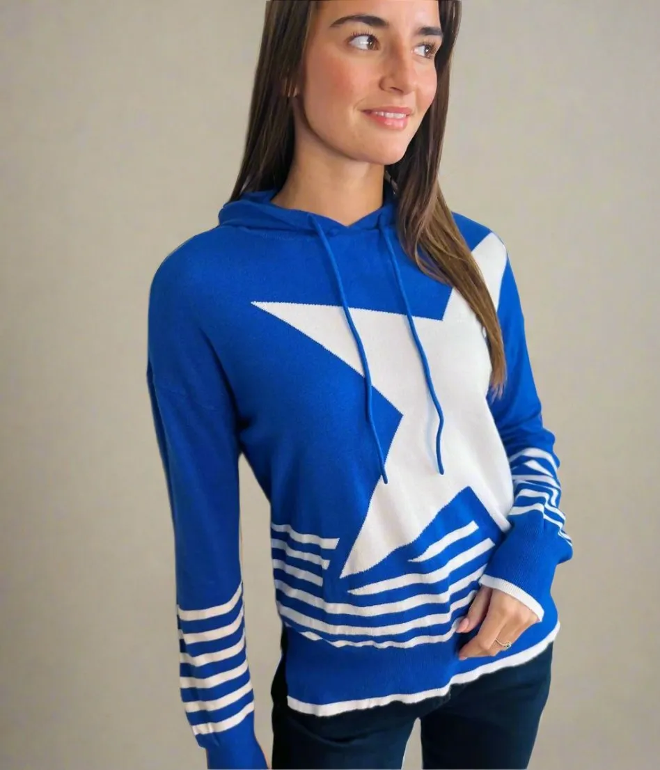 Blue Star Hooded Jumper