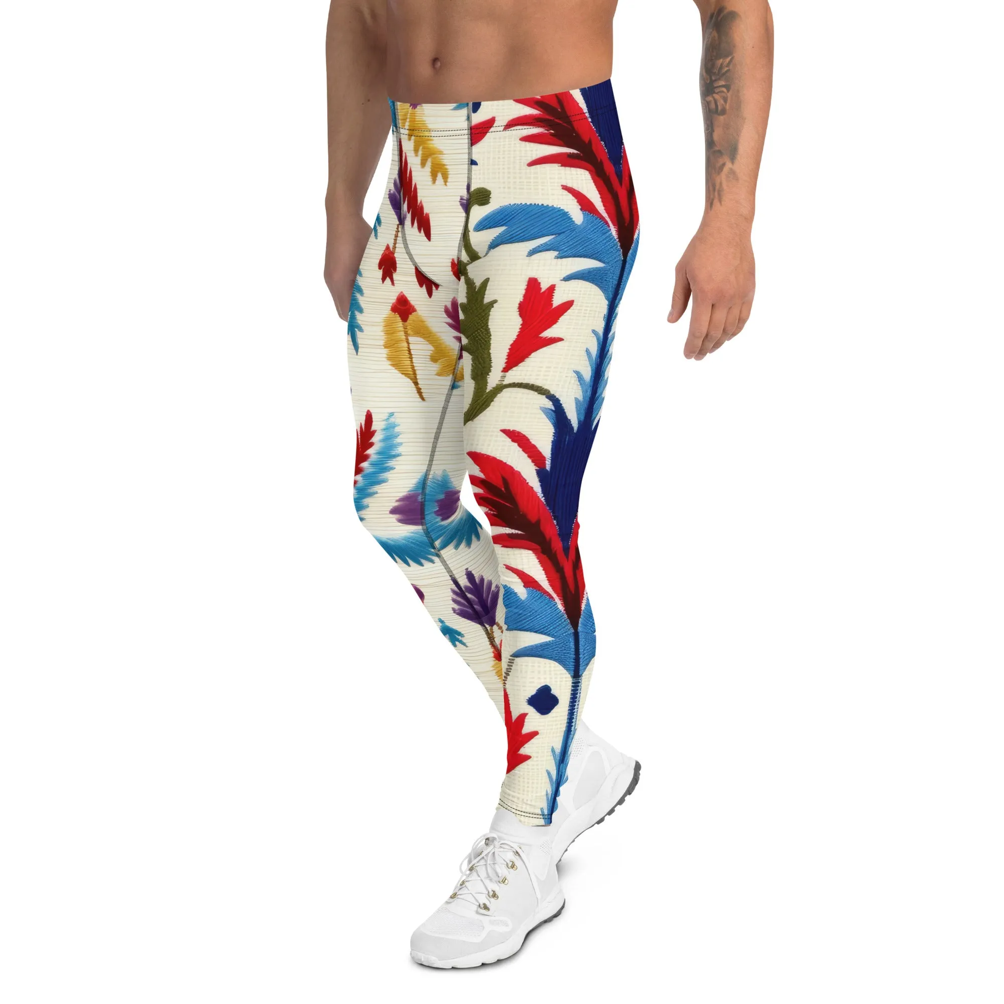 Boho Botanical Men’s Leggings – Earthy, Vibrant, and Uniquely Stylish