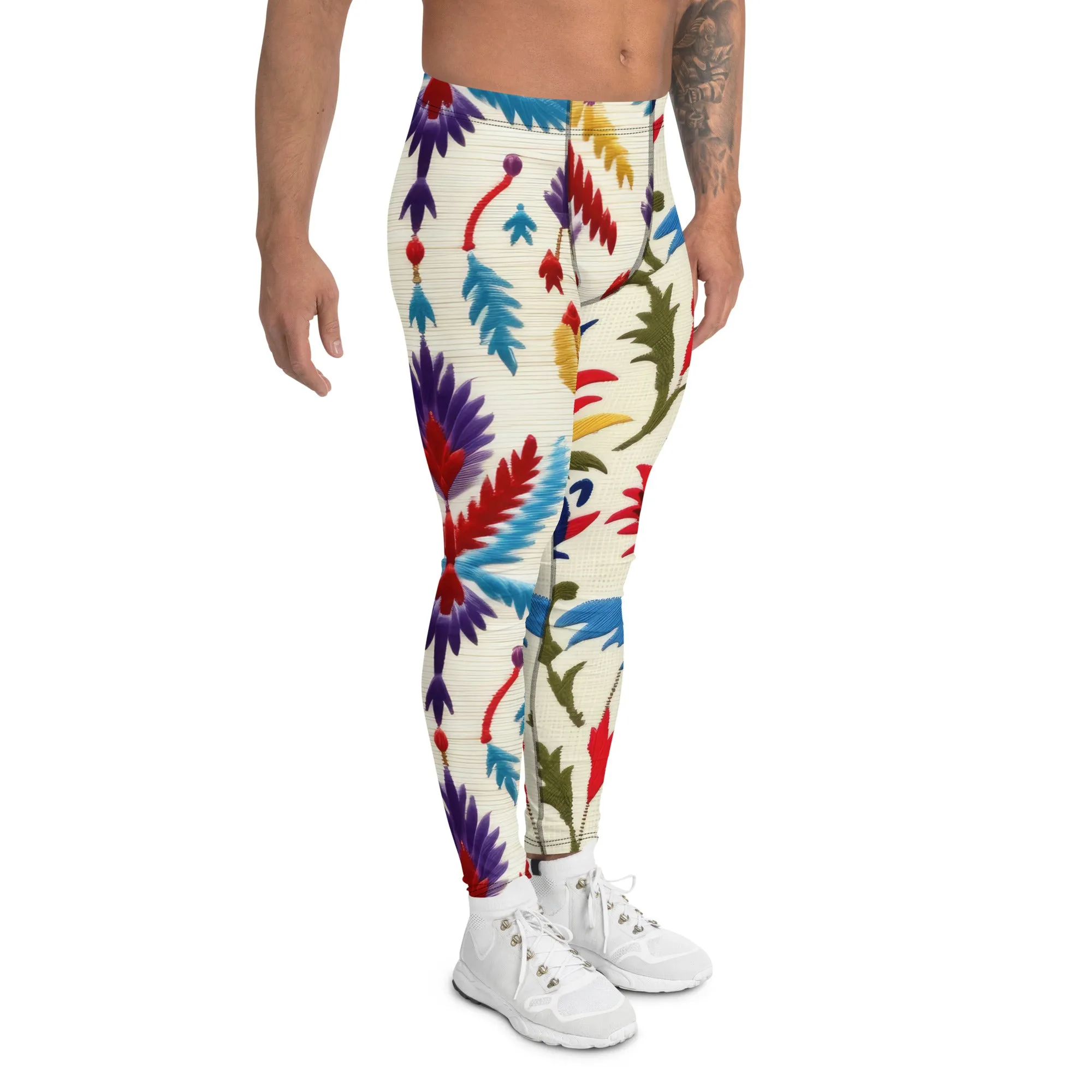 Boho Botanical Men’s Leggings – Earthy, Vibrant, and Uniquely Stylish