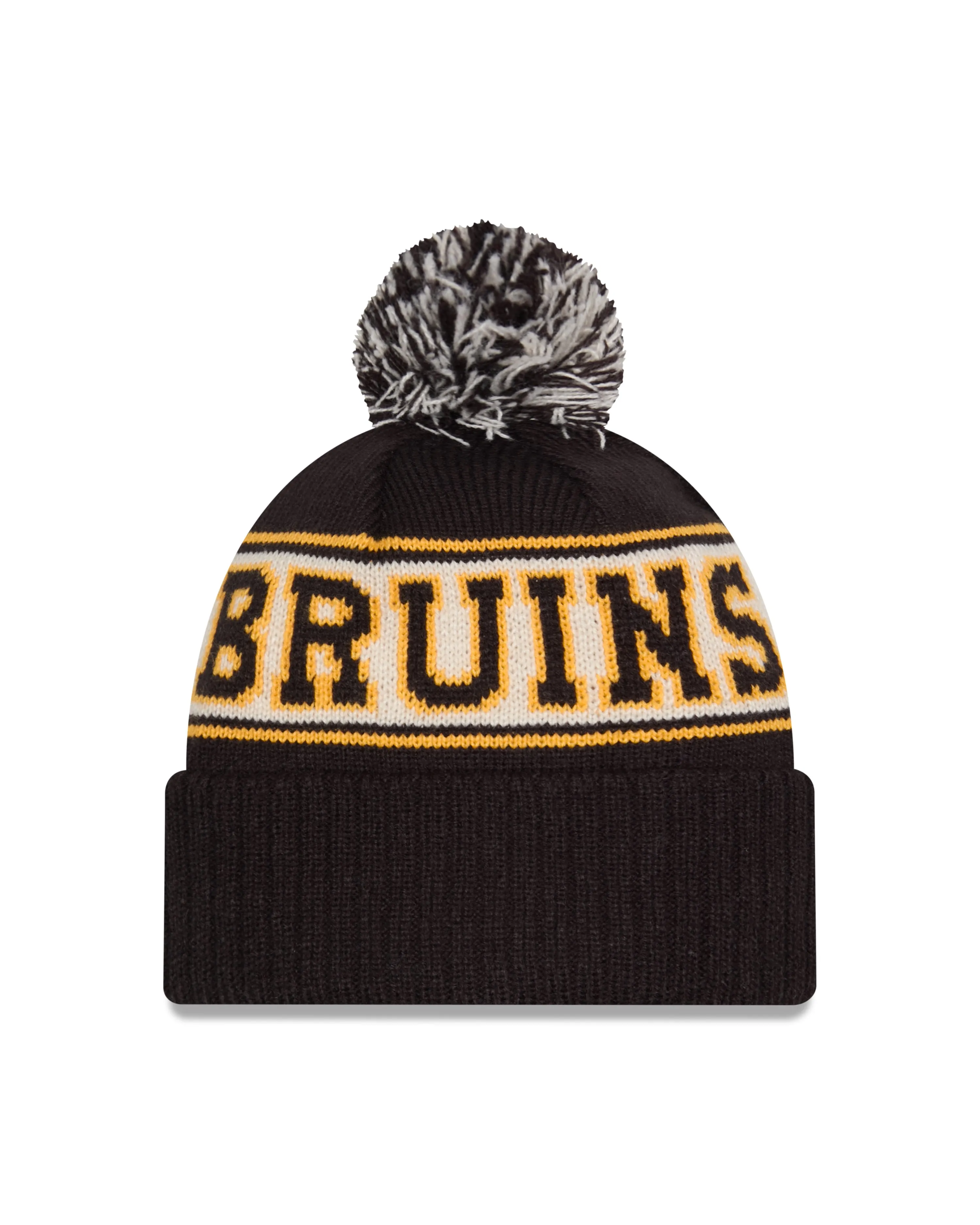 Boston Bruins NHL New Era Men's Black Vintage Knit Pom Hat