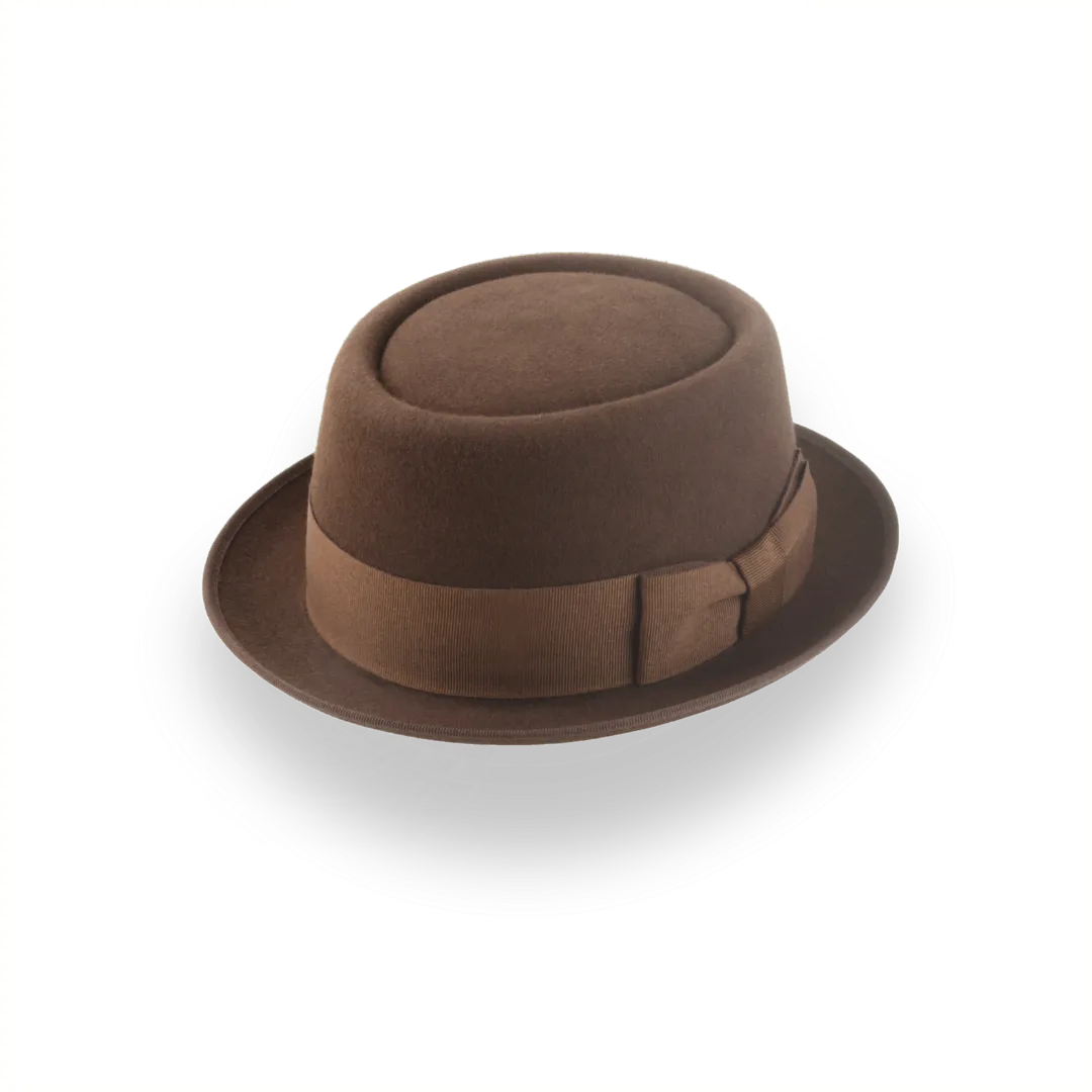 Brown Mens Porkpie Hat in Premium Fur Felt | The Soul