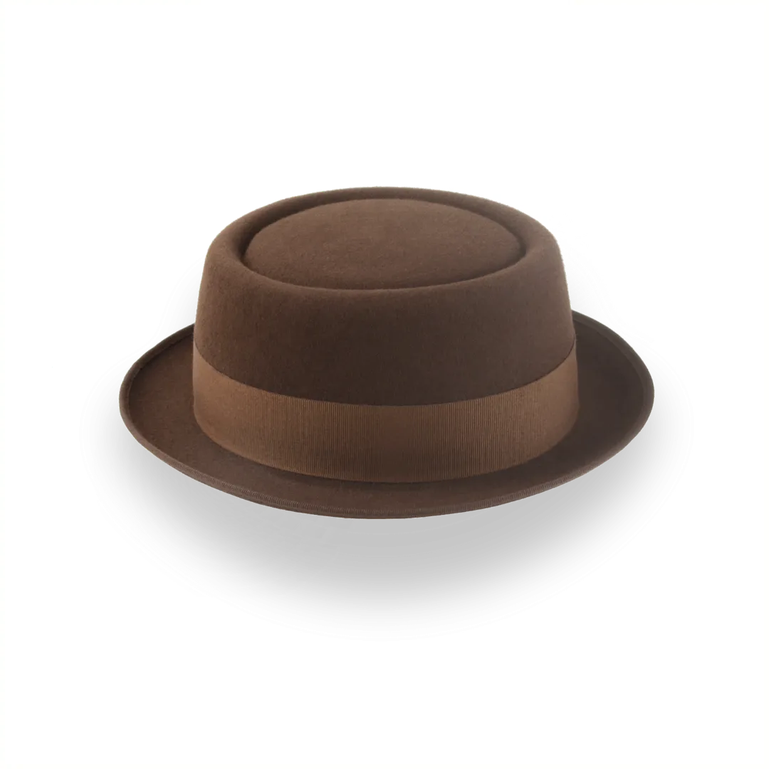 Brown Mens Porkpie Hat in Premium Fur Felt | The Soul