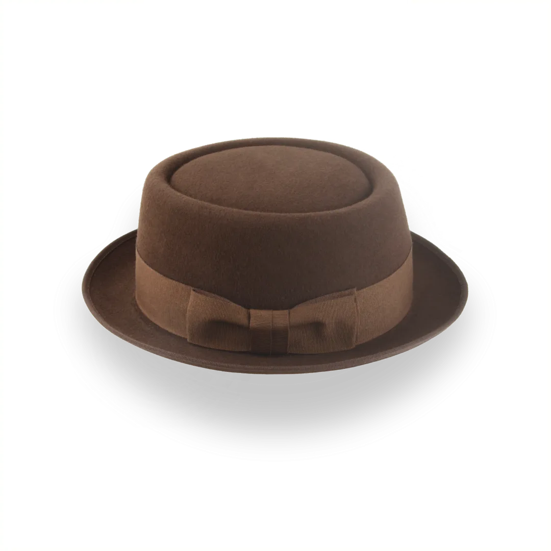 Brown Mens Porkpie Hat in Premium Fur Felt | The Soul