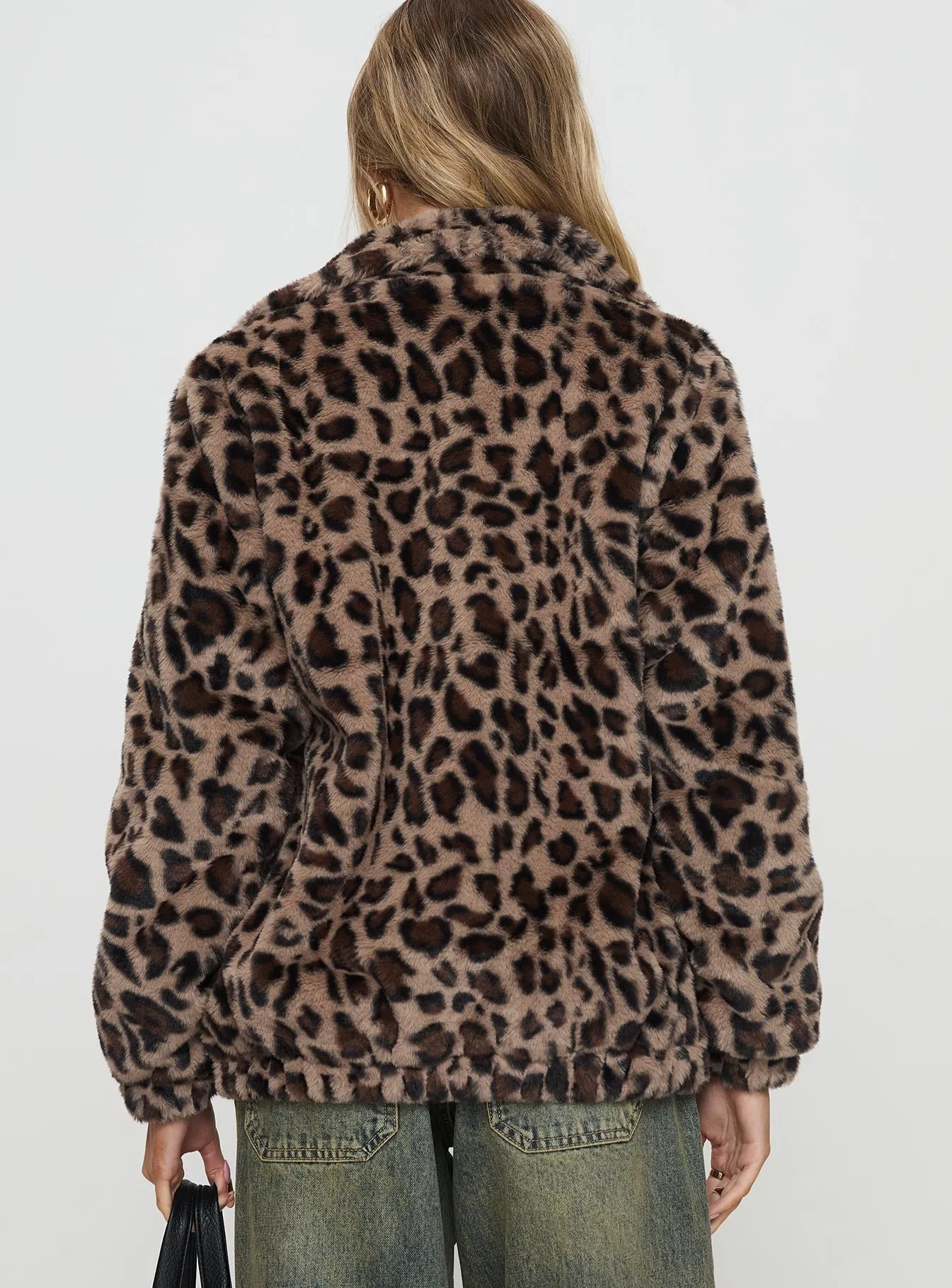 Caine Faux Fur Jacket Leopard