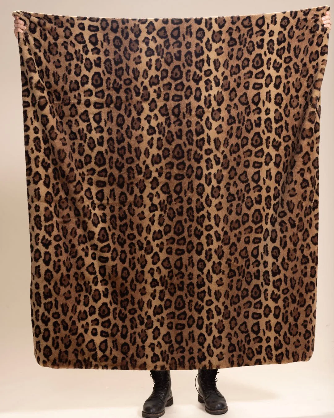 Caramel Leopard Faux Fur Throw