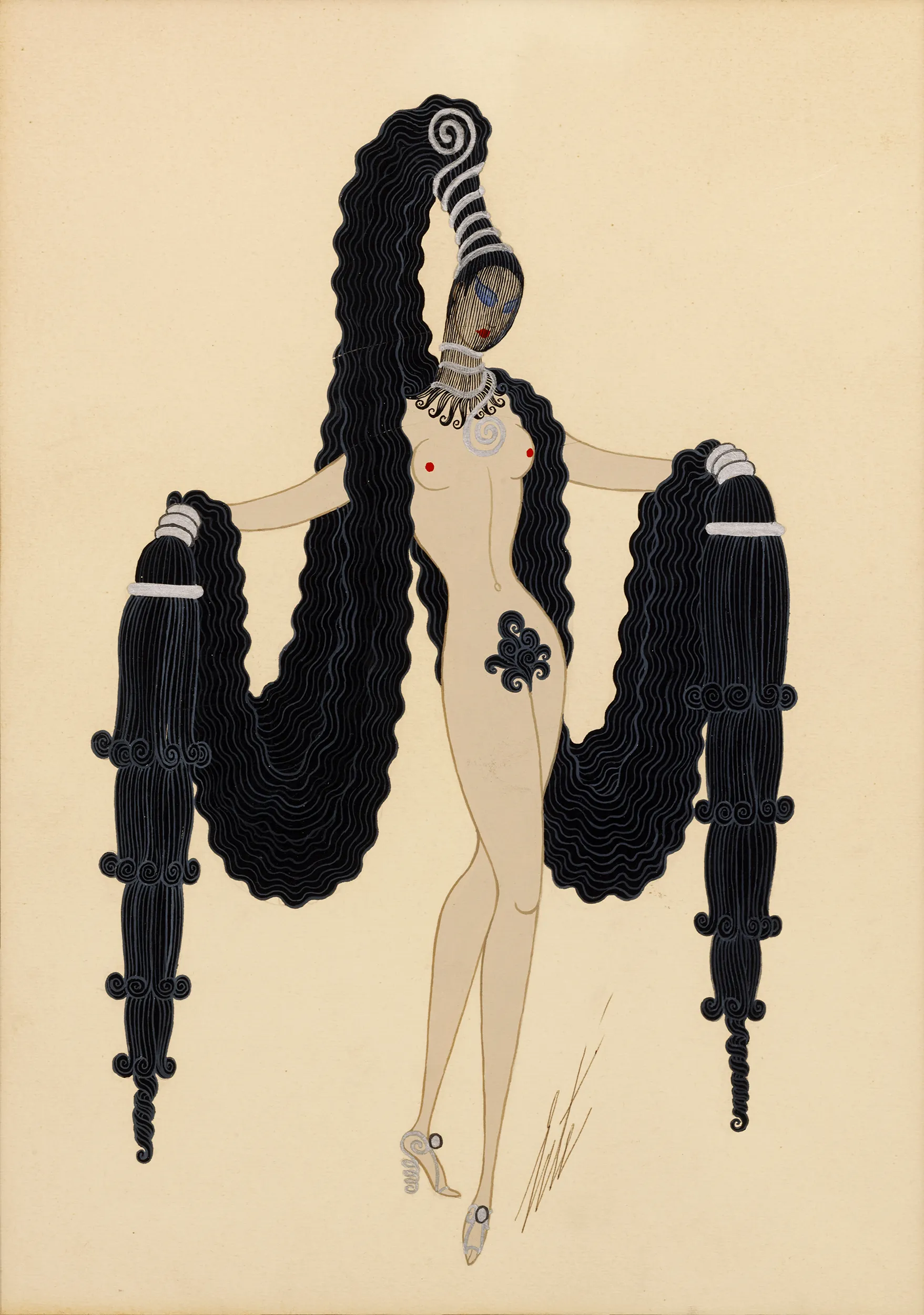 Cheveux noirs by Erté