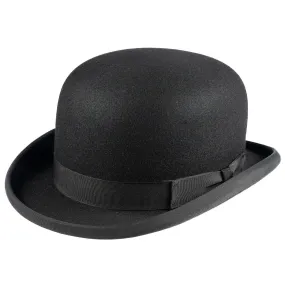 CHRISTYS' Devon Fur Felt Bowler Hat - Adjustable Hunting Pad - Black