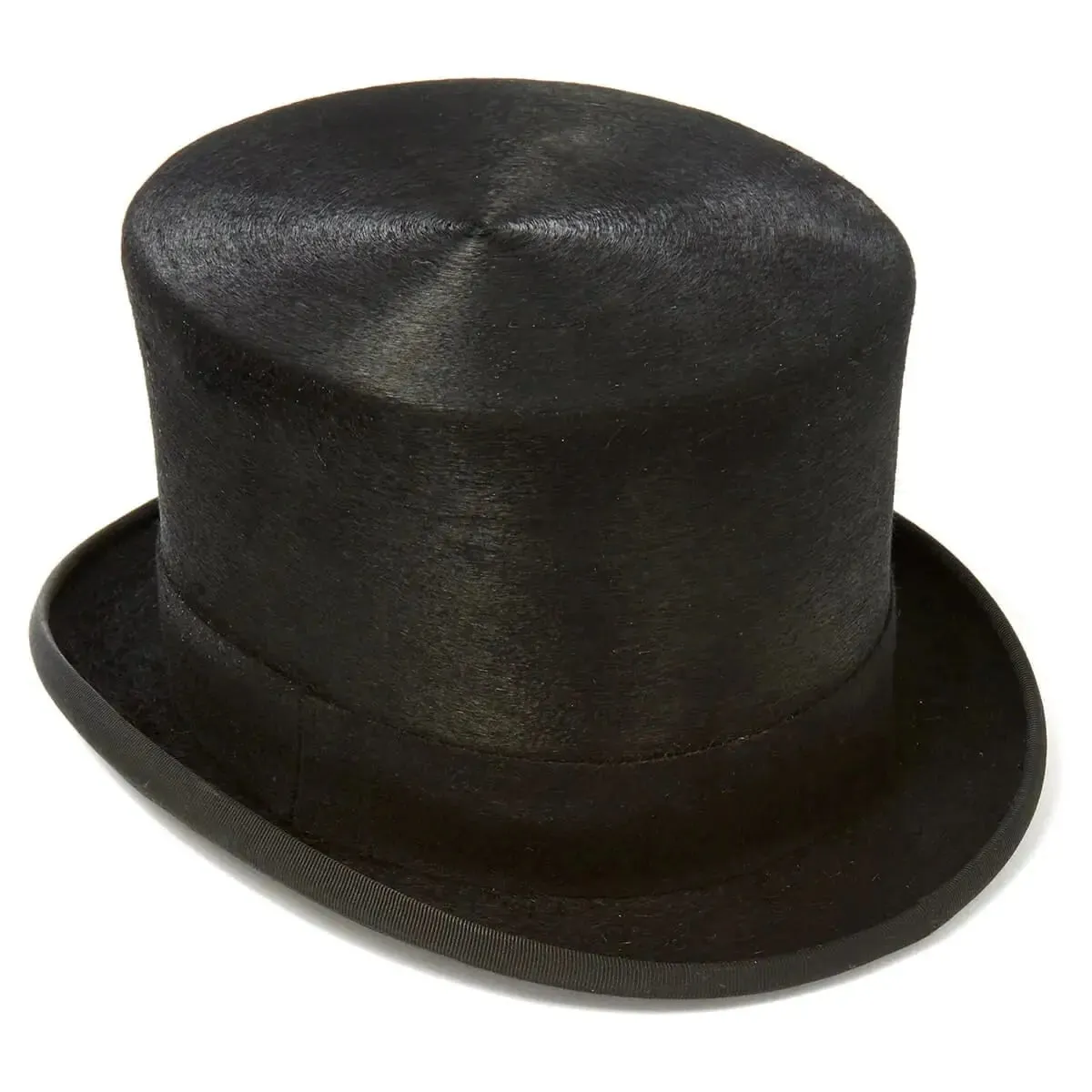 CHRISTYS' Luxury Fur Felt Melusine Top Hat - Antique Silk Look - Black