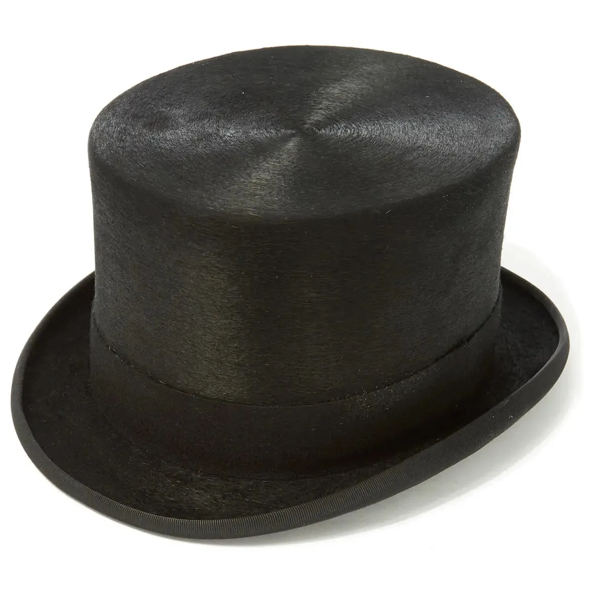 CHRISTYS' Luxury Fur Felt Melusine Top Hat - Antique Silk Look - Black