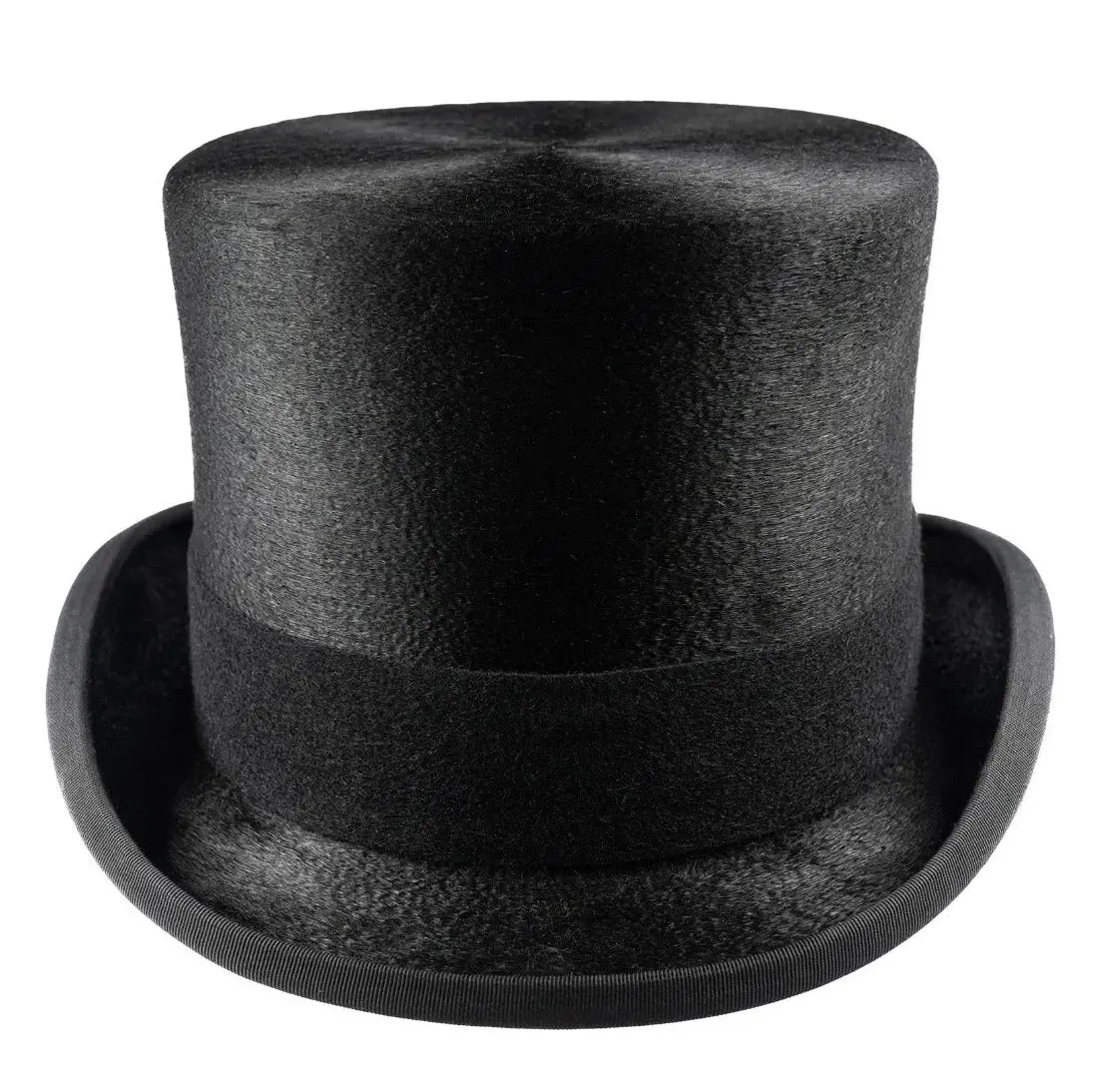 CHRISTYS' Luxury Fur Felt Melusine Top Hat - Antique Silk Look - Black