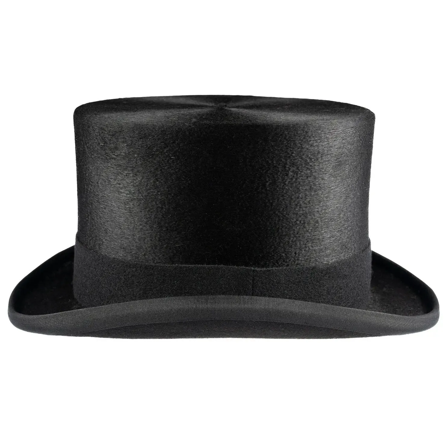 CHRISTYS' Luxury Fur Felt Melusine Top Hat - Antique Silk Look - Black