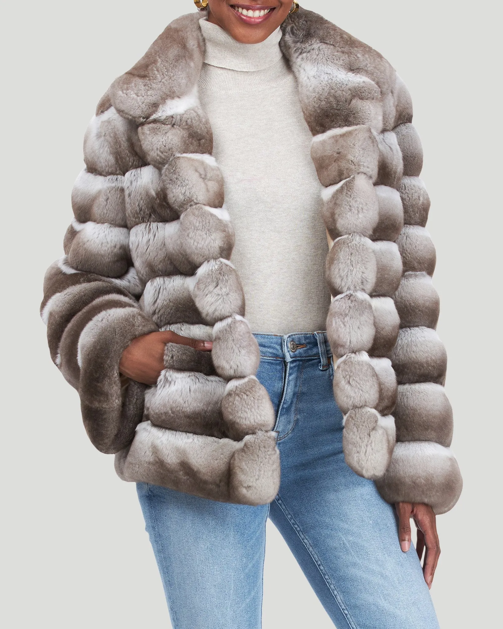 Classic Chinchilla Fur Jacket