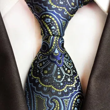 Classy Men Formal Oceanic Paisley Silk Necktie