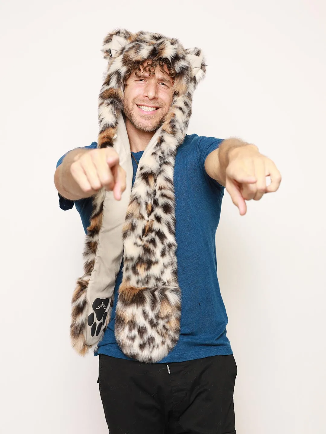 Clouded Leopard Faux Fur Hood | Men's