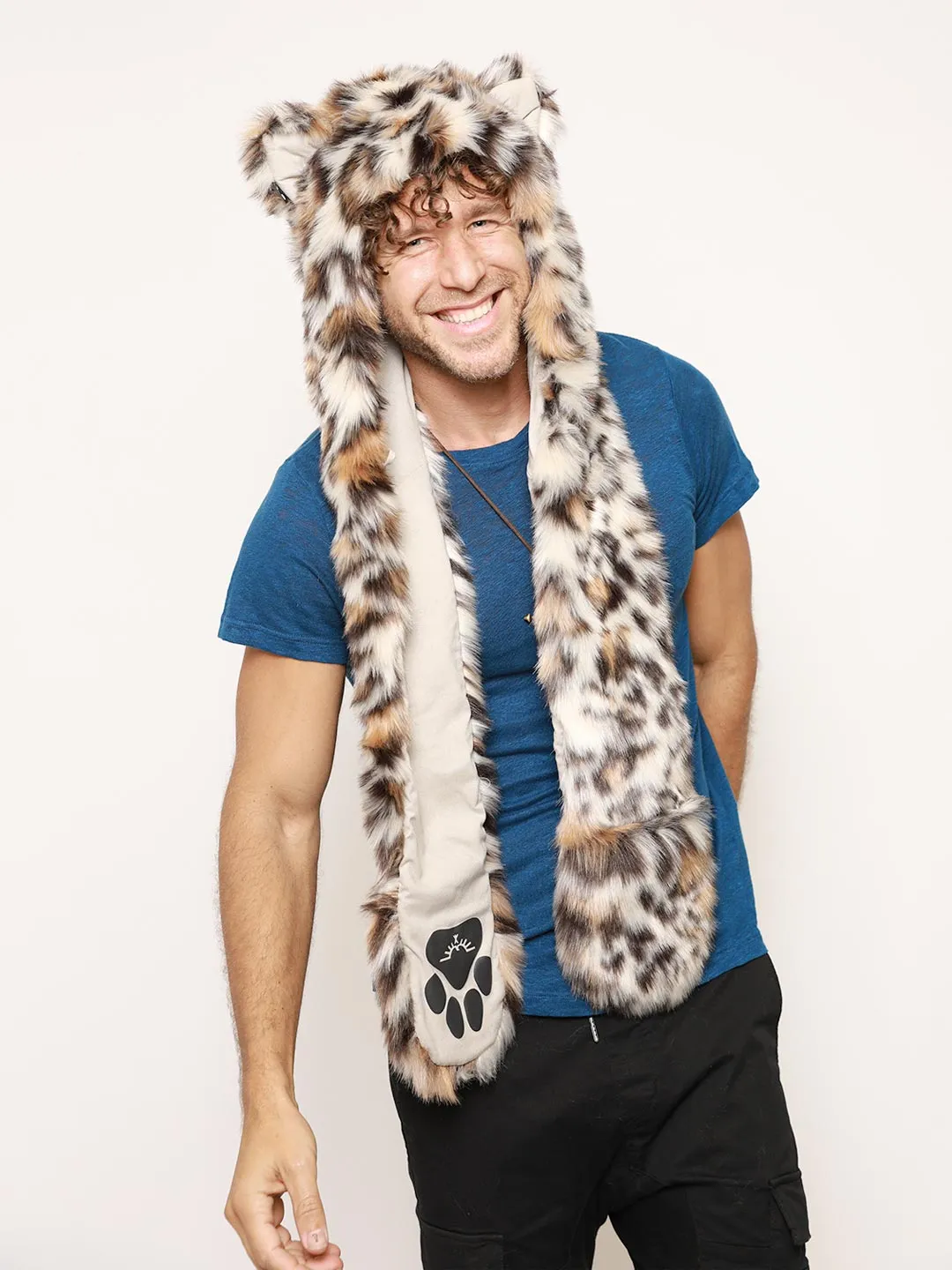 Clouded Leopard Faux Fur Hood | Men's