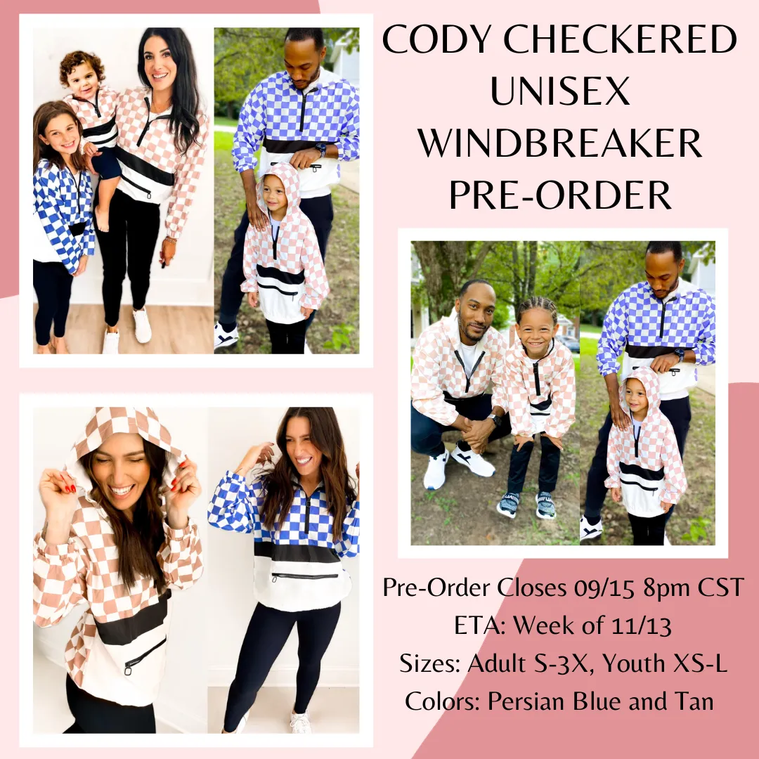 Cody Checkered Unisex Windbreaker Pre-Order