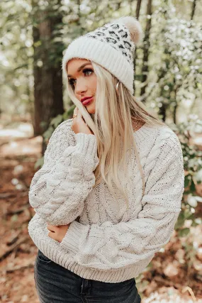 Cold Rush Faux Fur Pom Beanie In Ivory