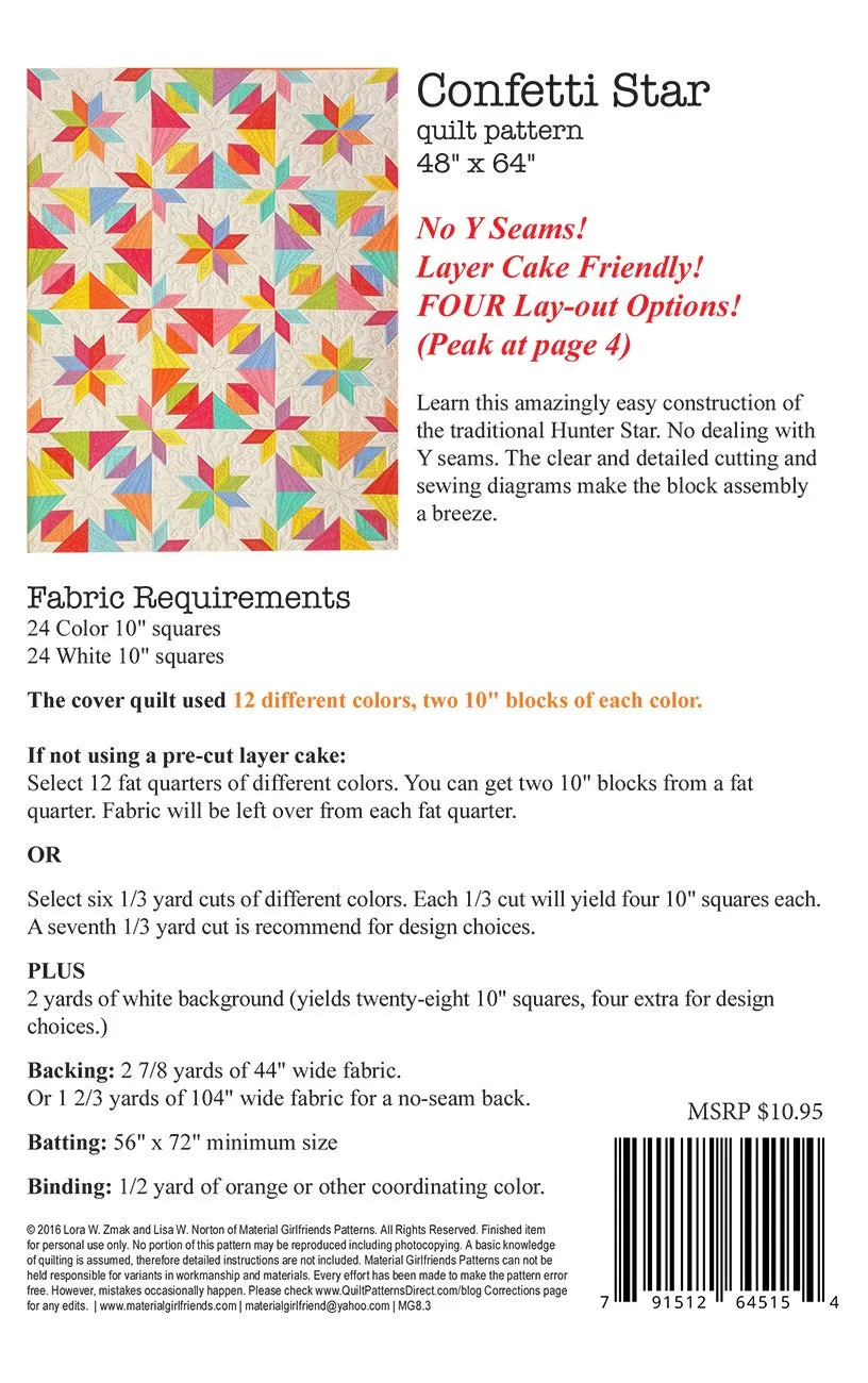 Confetti Star Quilt Pattern