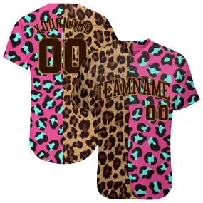 Custom 3D Pattern Design Leopard Authentic Baseball Jersey