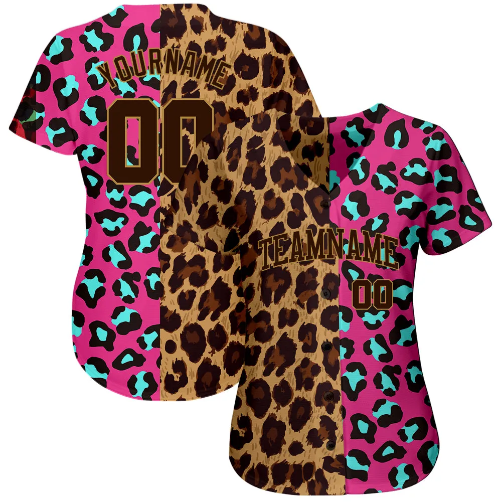 Custom 3D Pattern Design Leopard Authentic Baseball Jersey