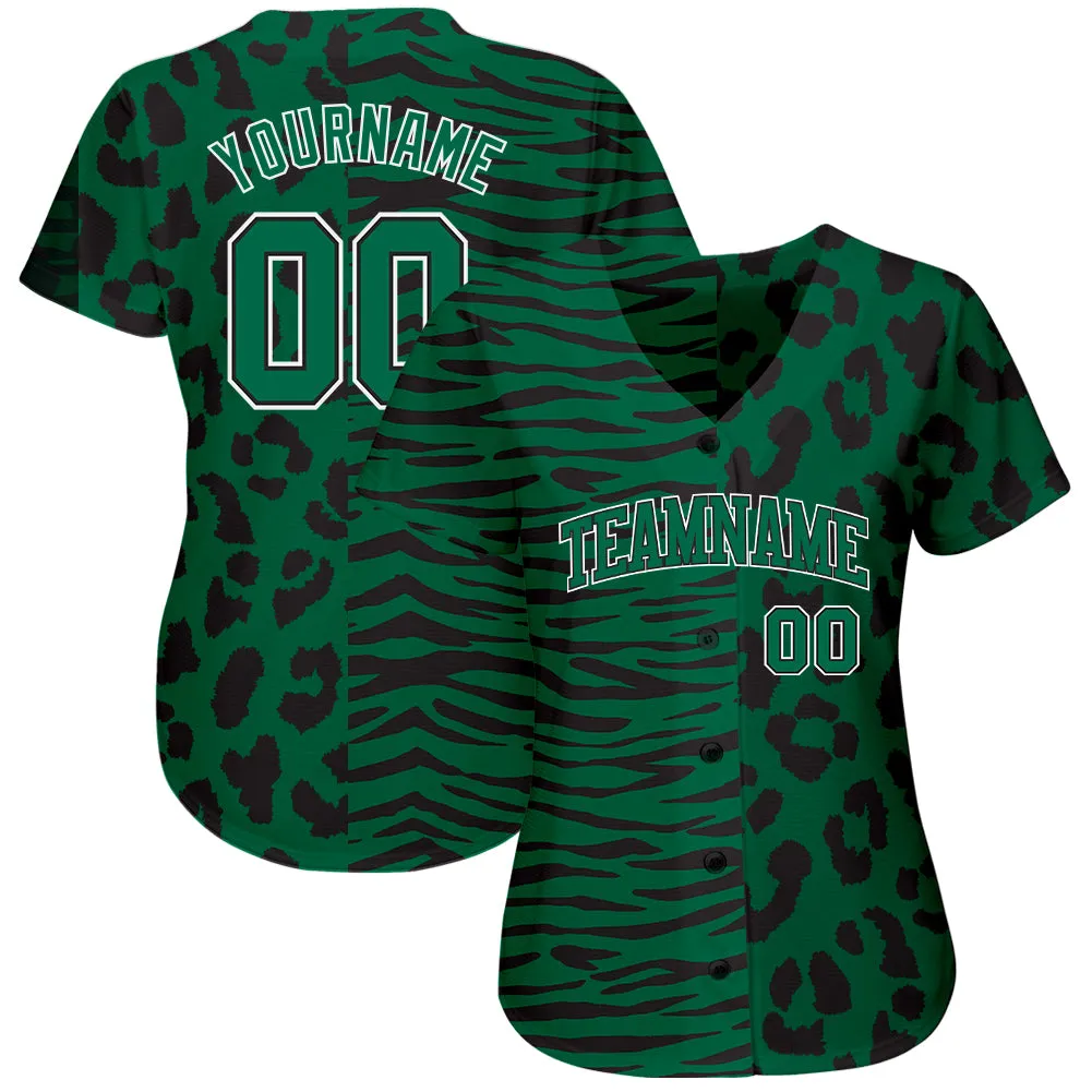 Custom 3D Pattern Design Leopard Skin Zebra Stripe Authentic Baseball Jersey