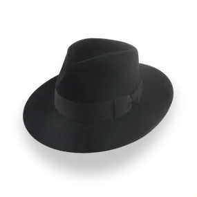 Custom Crafted Black Beaver Felt Fedora | The Regent