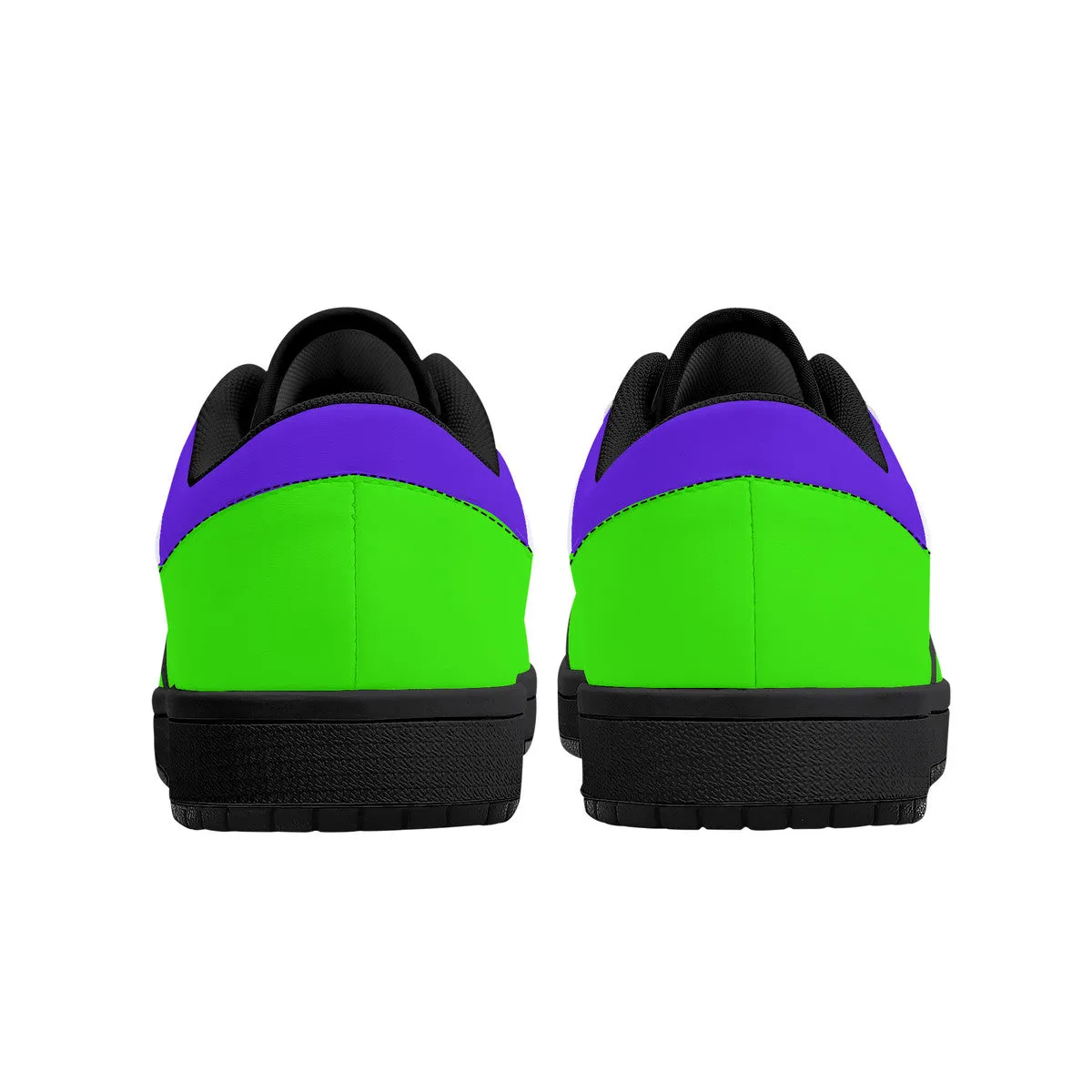 DCYG G4's Purple & Green  Black Sole Low-Top Leather Sneakers