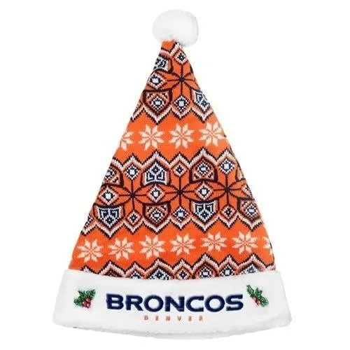 Denver Broncos NFL Team Logo Holiday Knit Santa Hat